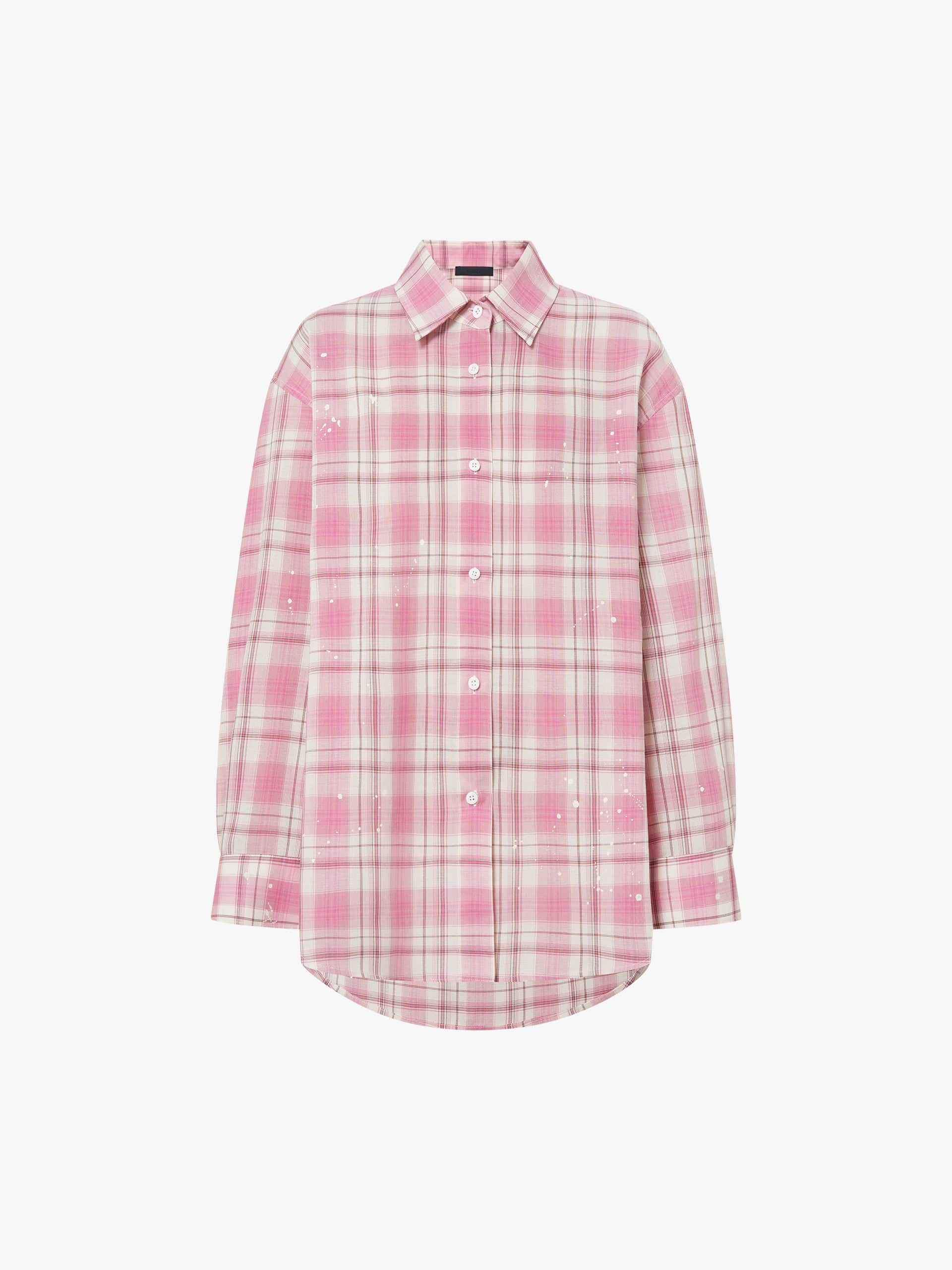 Splatter Detail Plaid Shirt - Image 5