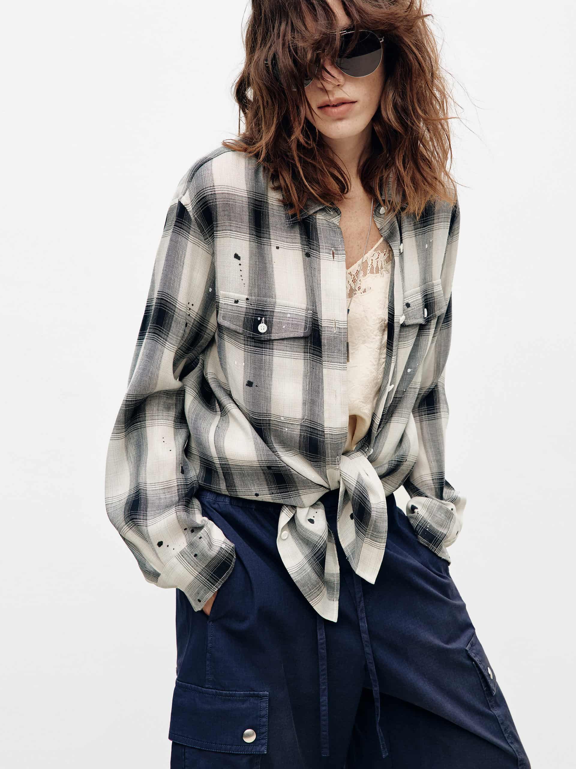 Splatter Detail Plaid Shirt - Image 7