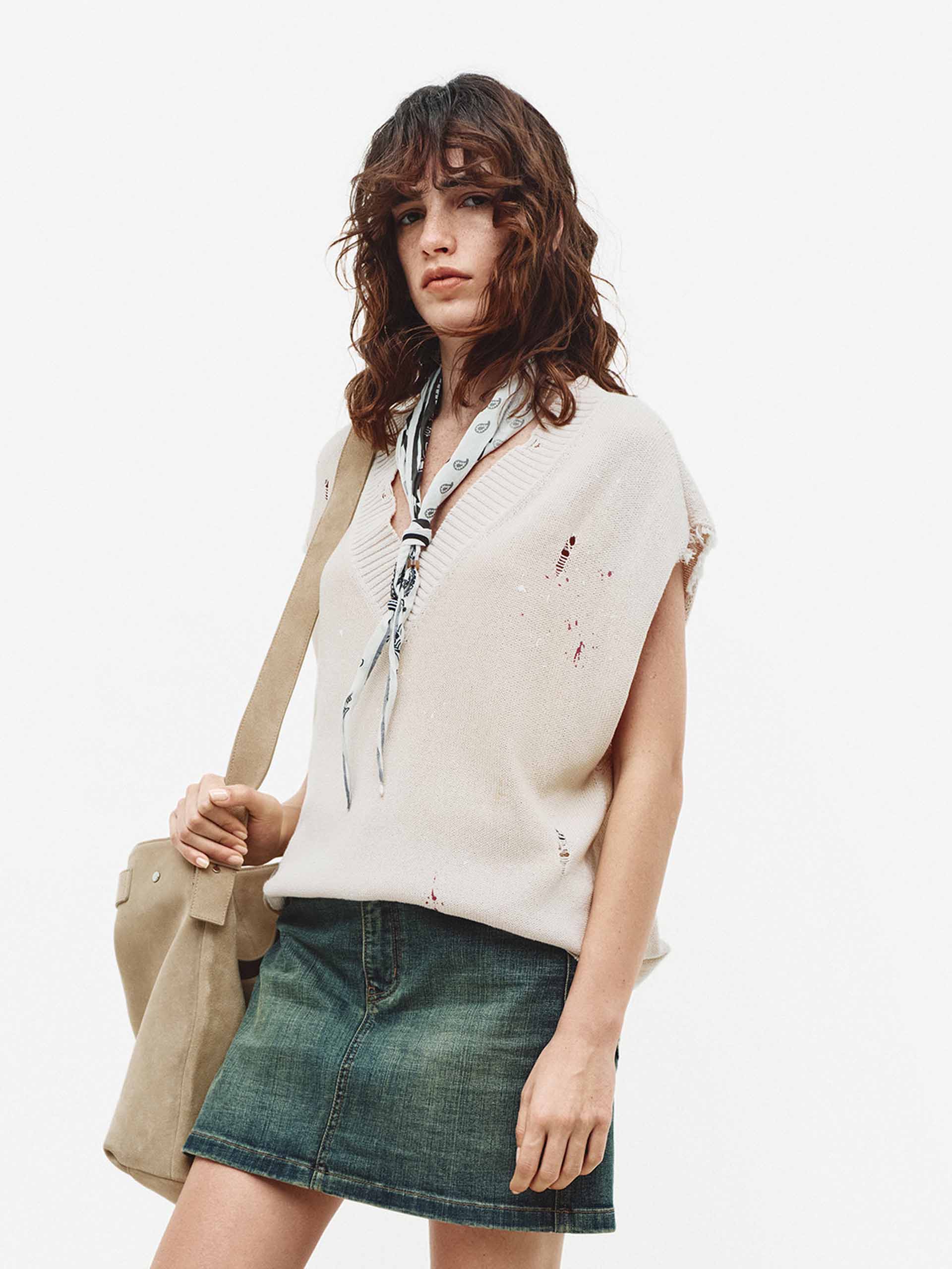 Splatter Distressed Knit Top - Image 7