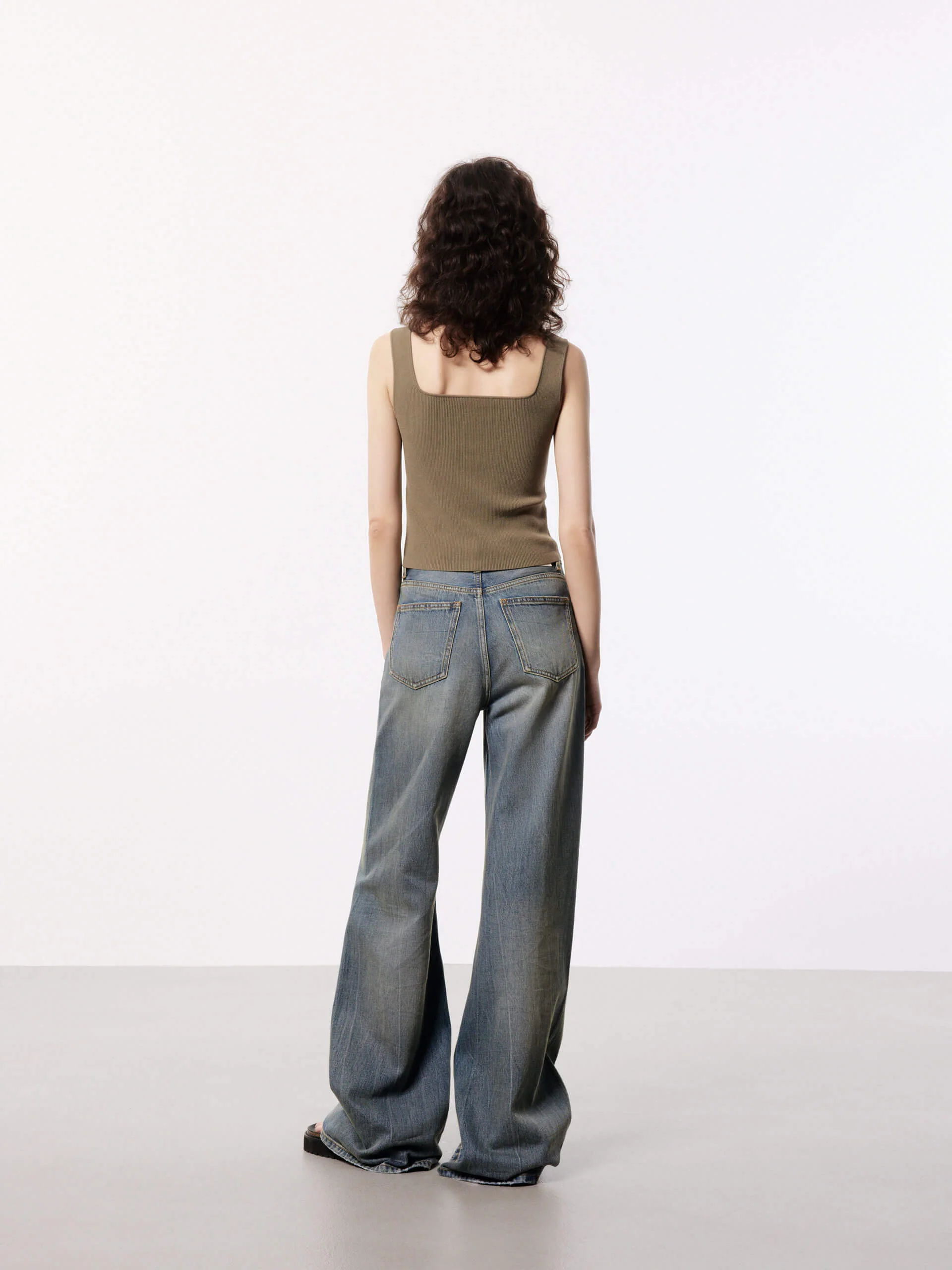 Square Neck Fitted Vest Top - Image 11