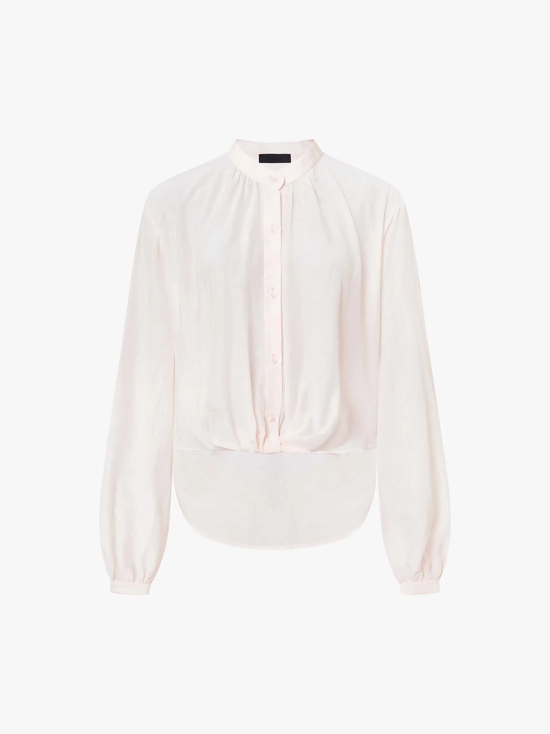 Stand Collar Cropped Blouse - Image 5