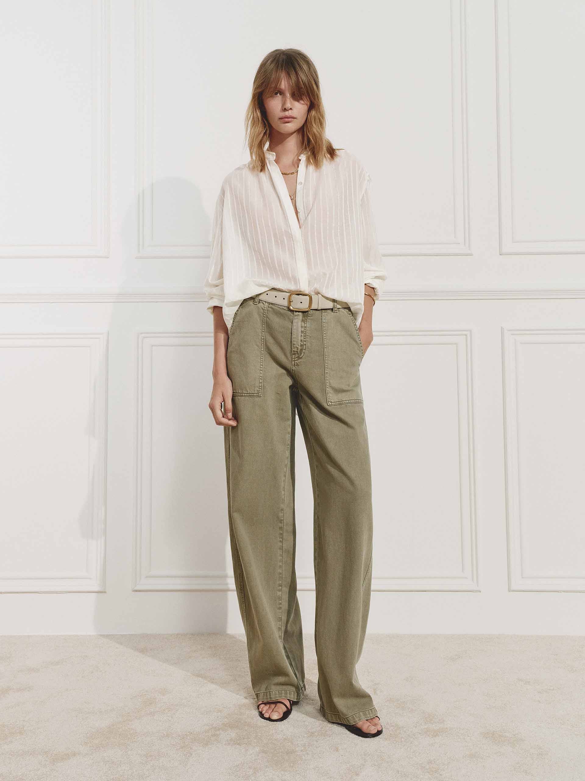 Stand Collar Striped Shirt - Image 2