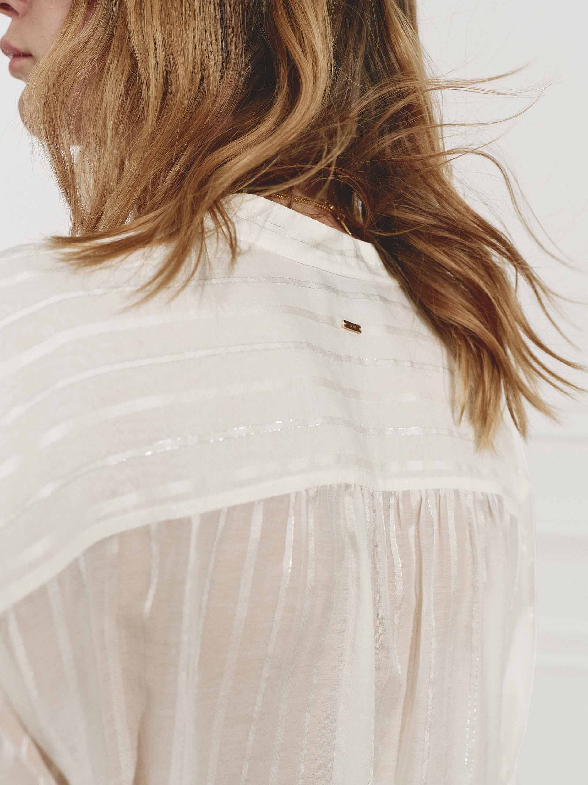 Stand Collar Striped Shirt - Image 7