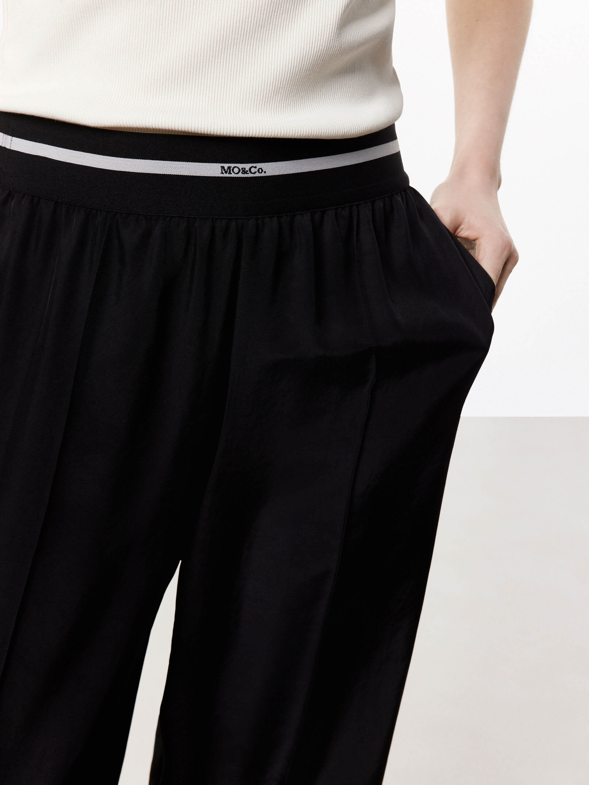 Straight Contrast Waist Pants - Image 6