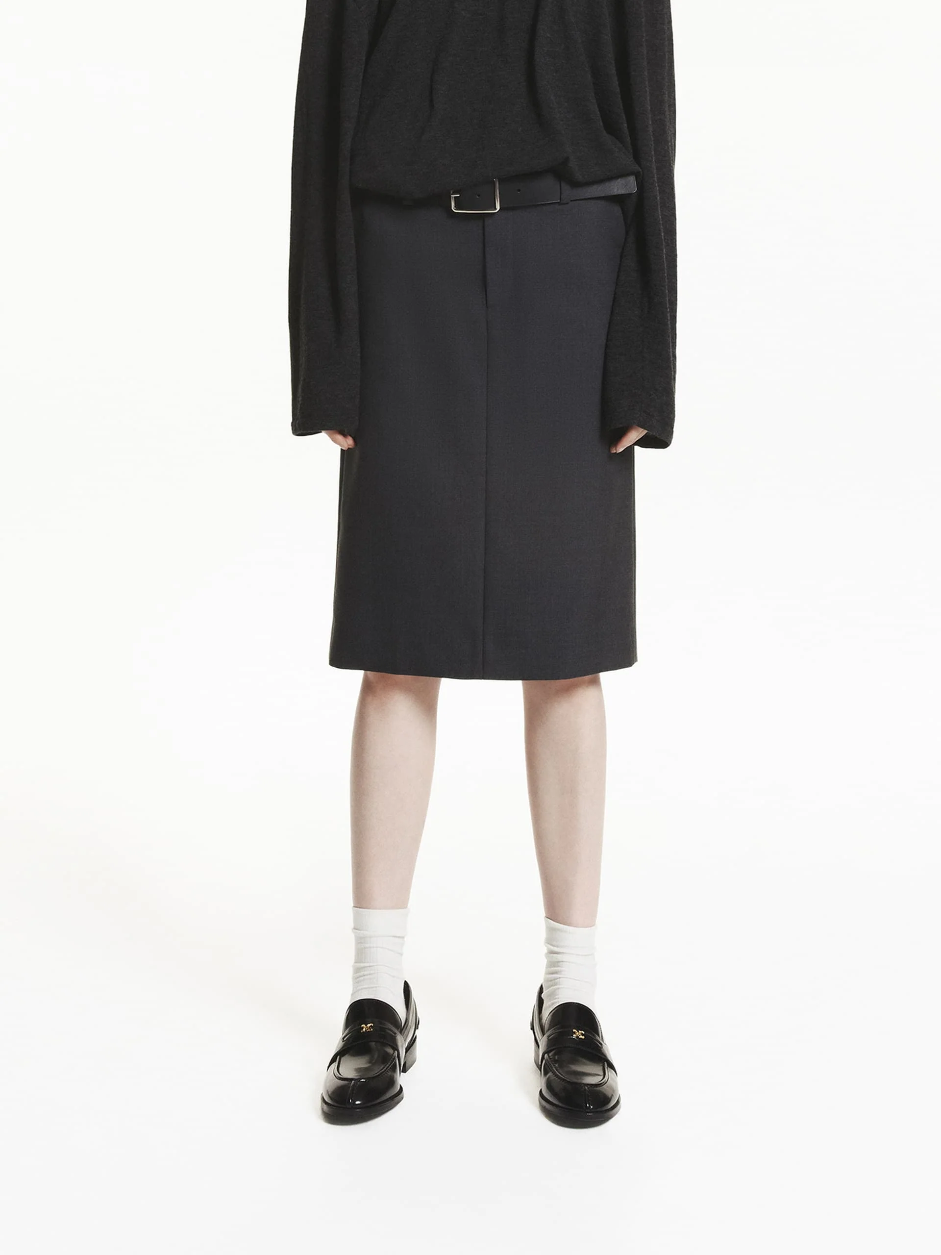 Straight Cut Mid Skirt