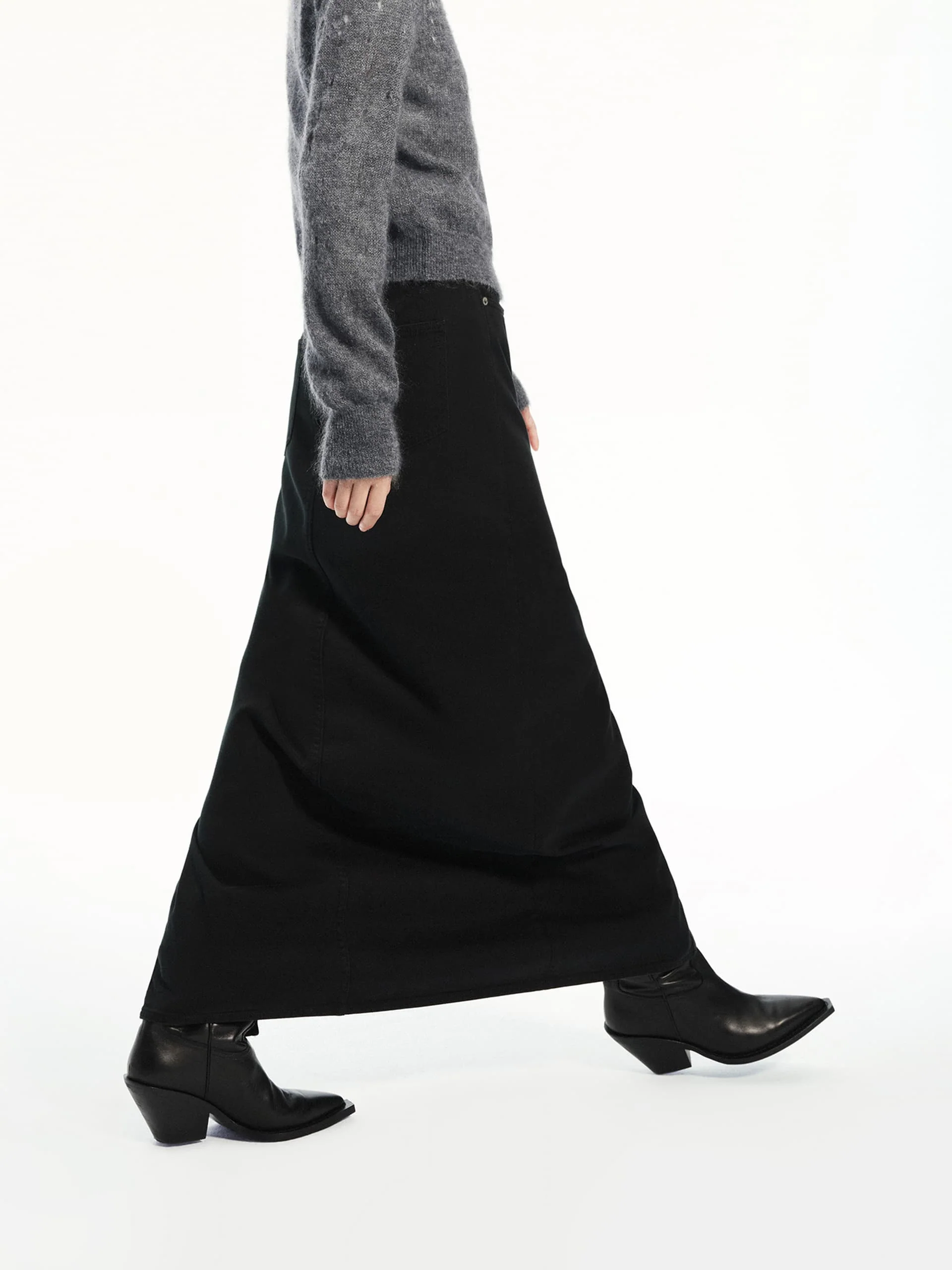 Straight Denim Slit Skirt - Image 6