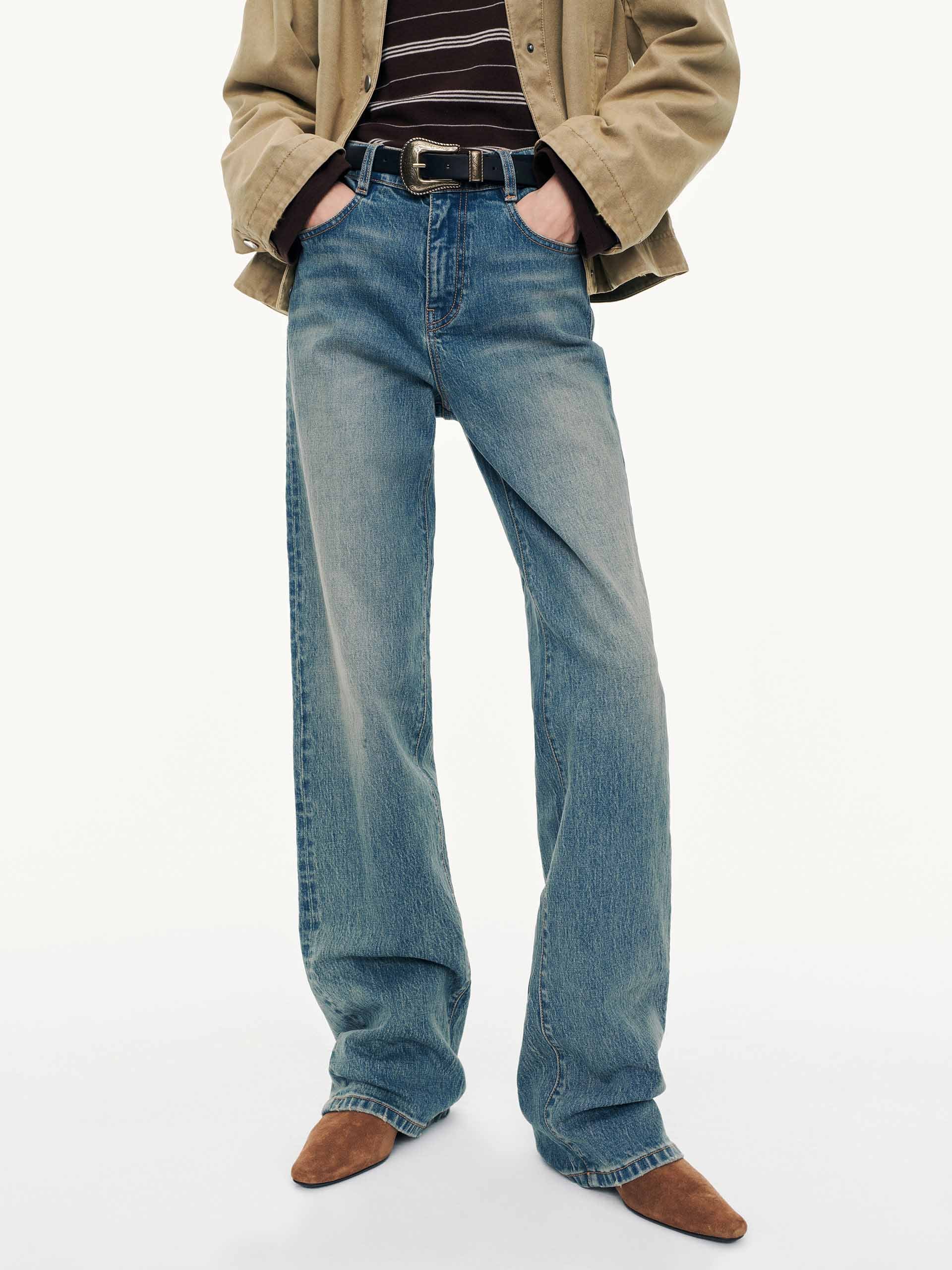 Wash Straight Leg Jeans