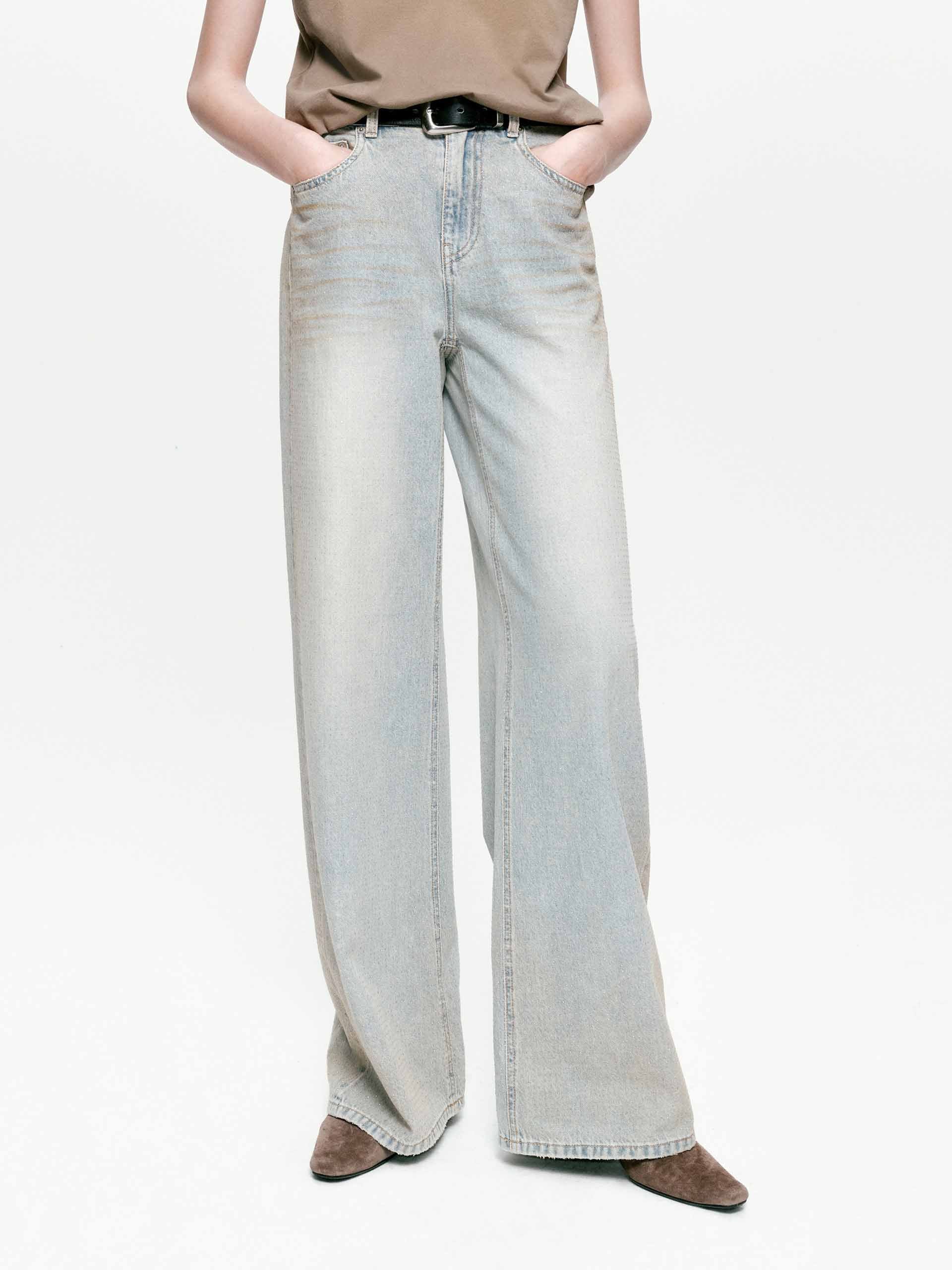 Straight Leg Cotton Jeans