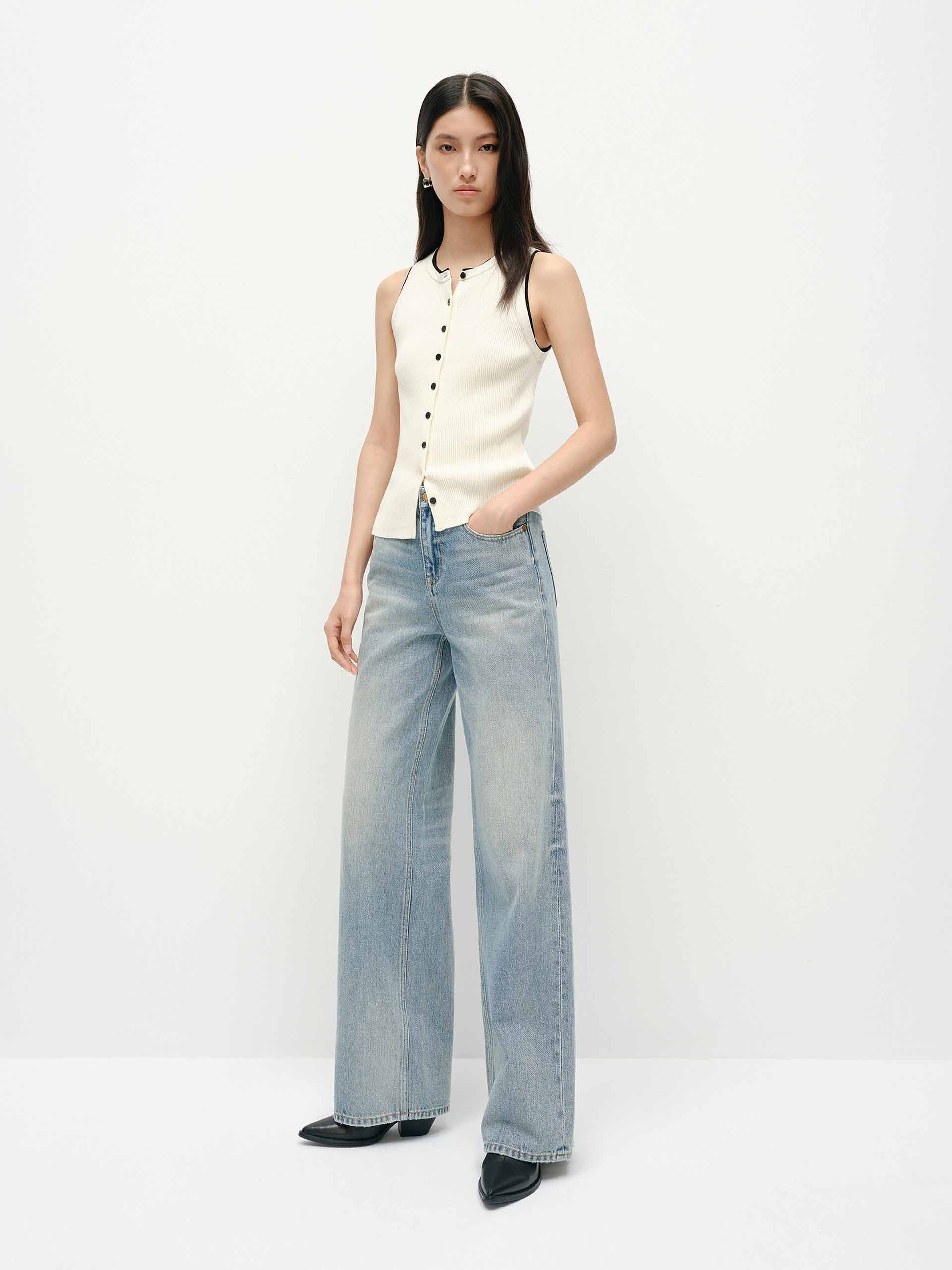 Straight Pure Cotton Jeans - Image 2