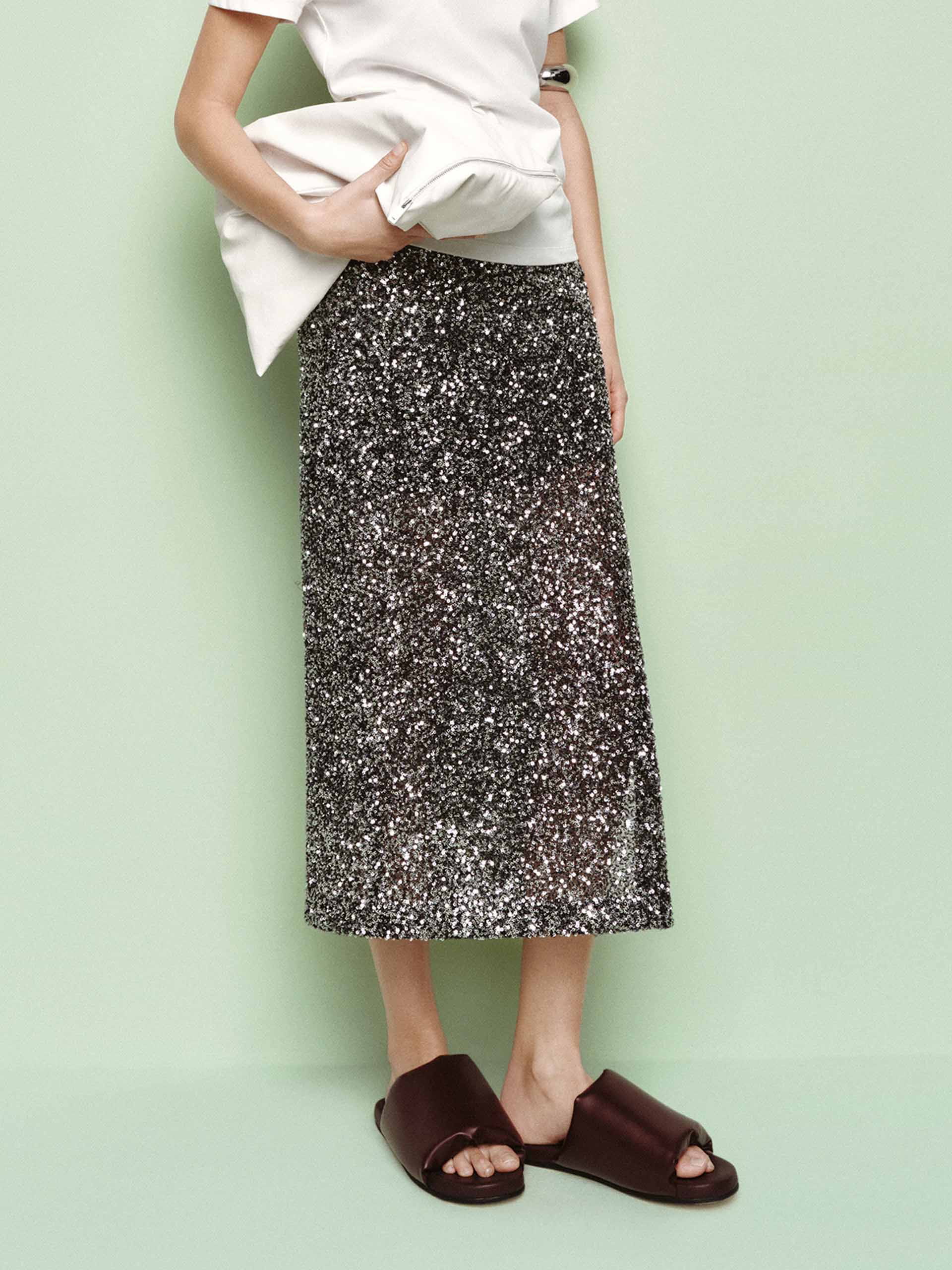 Straight Sequin Midi Skirt - Image 6