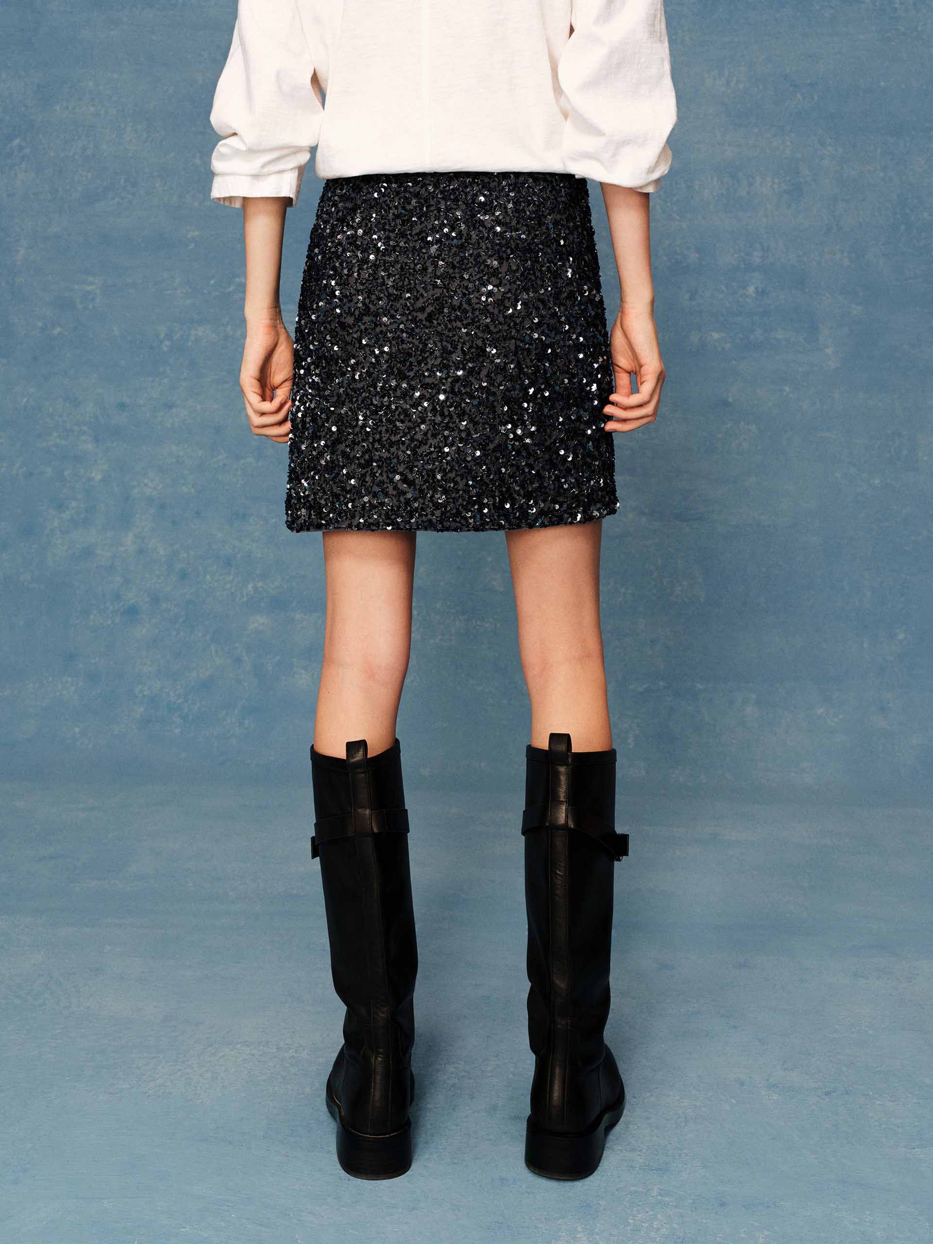 Straight Sequins Mini Skirt - Image 7