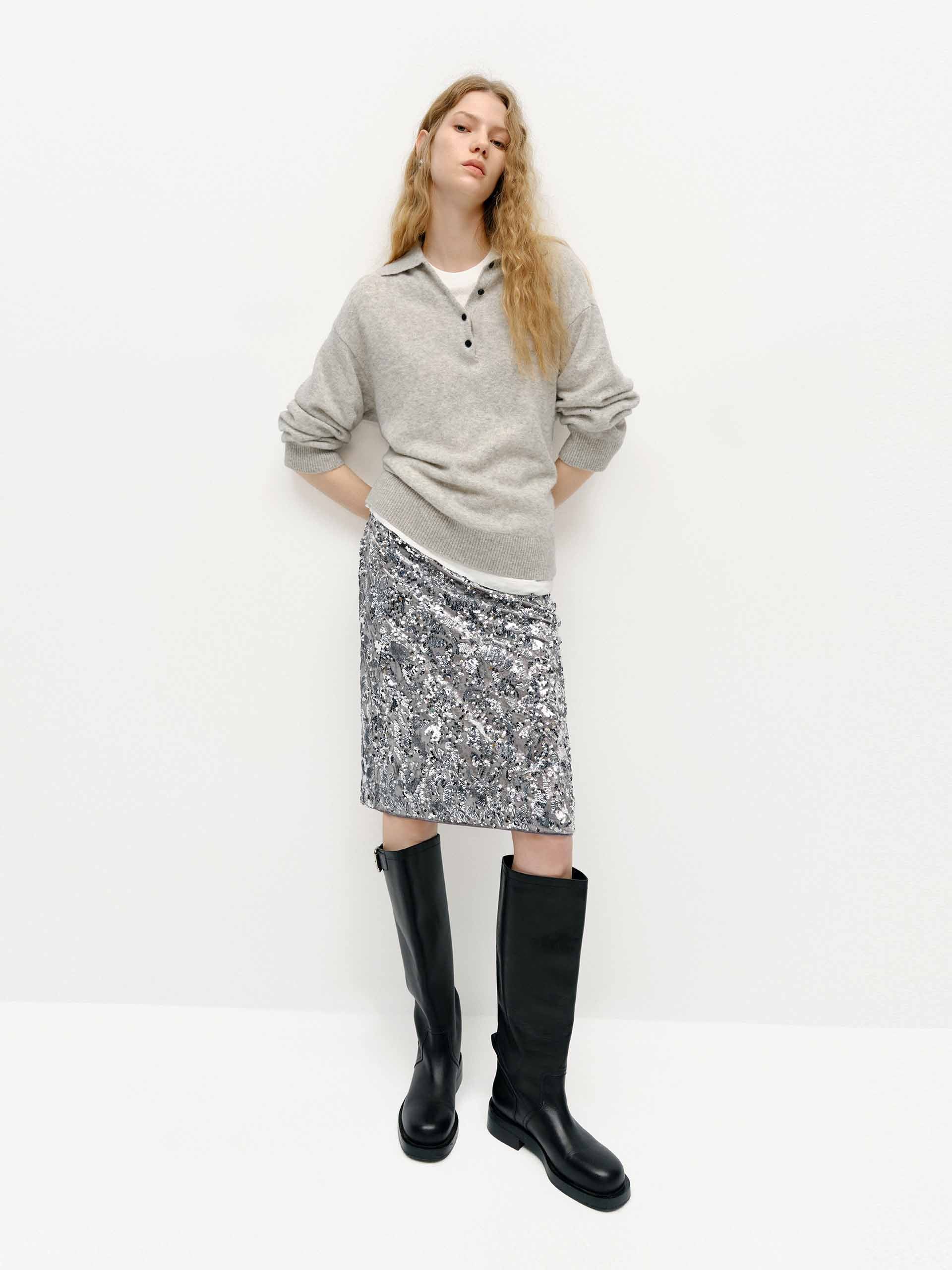 Straight Sequins Skirt - Image 2