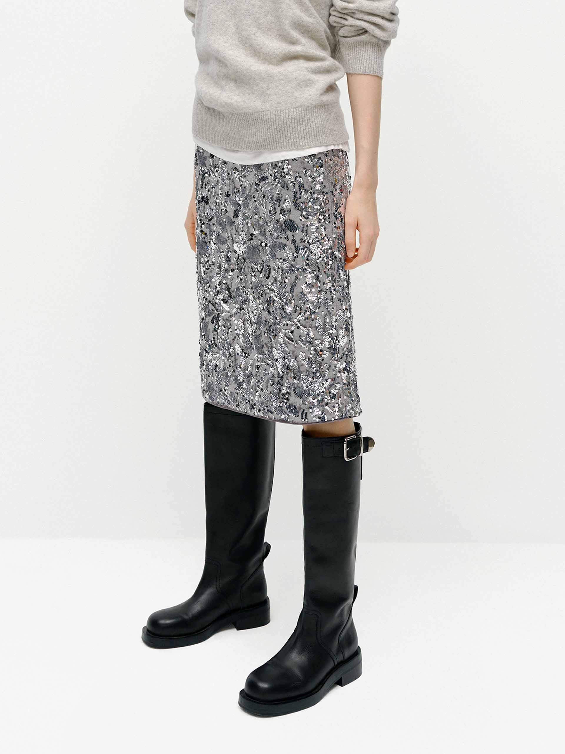 Straight Sequins Skirt - Image 7
