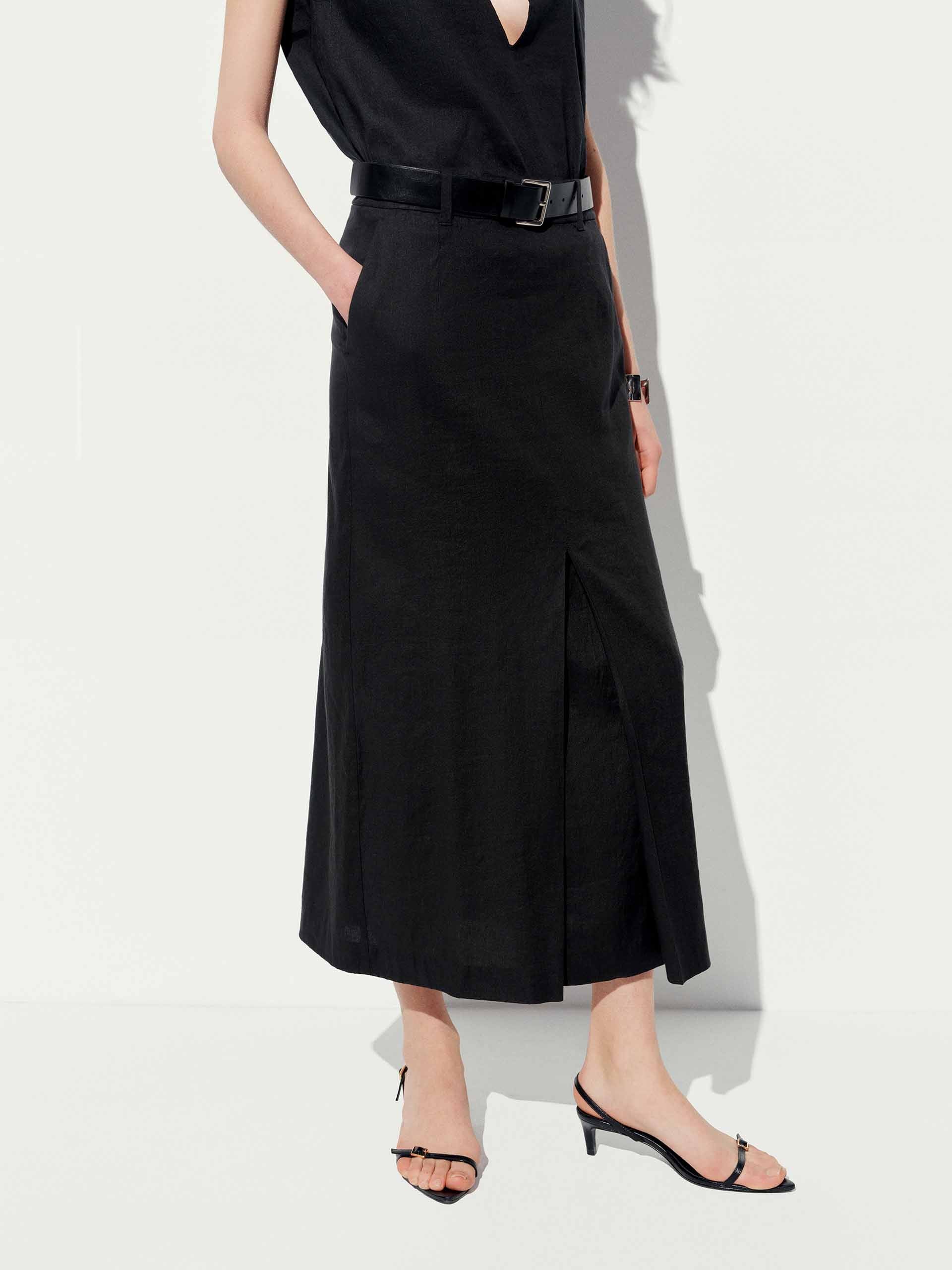 Straight Slit Midi Skirt - Image 10