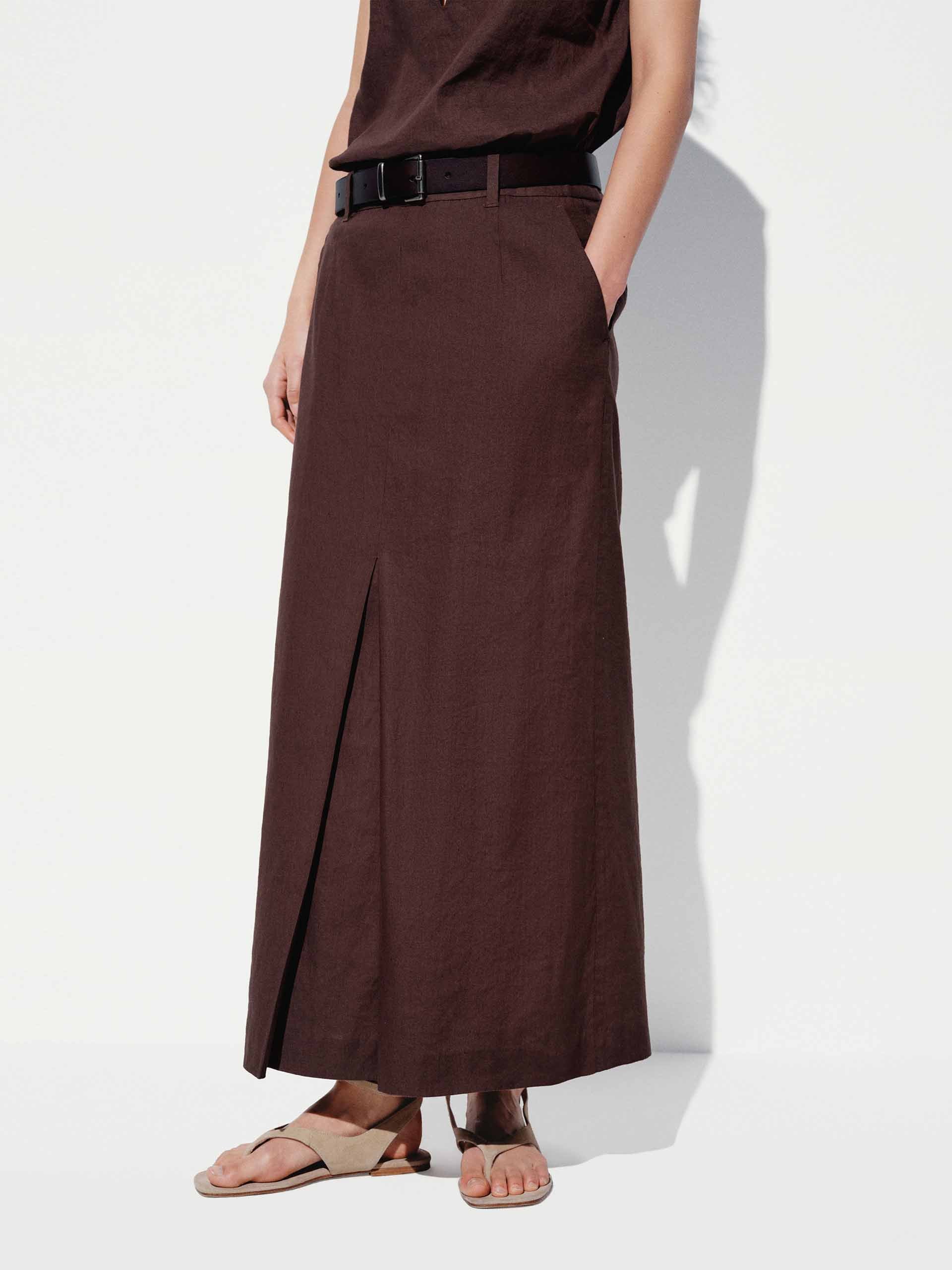 Straight Slit Midi Skirt - Image 3