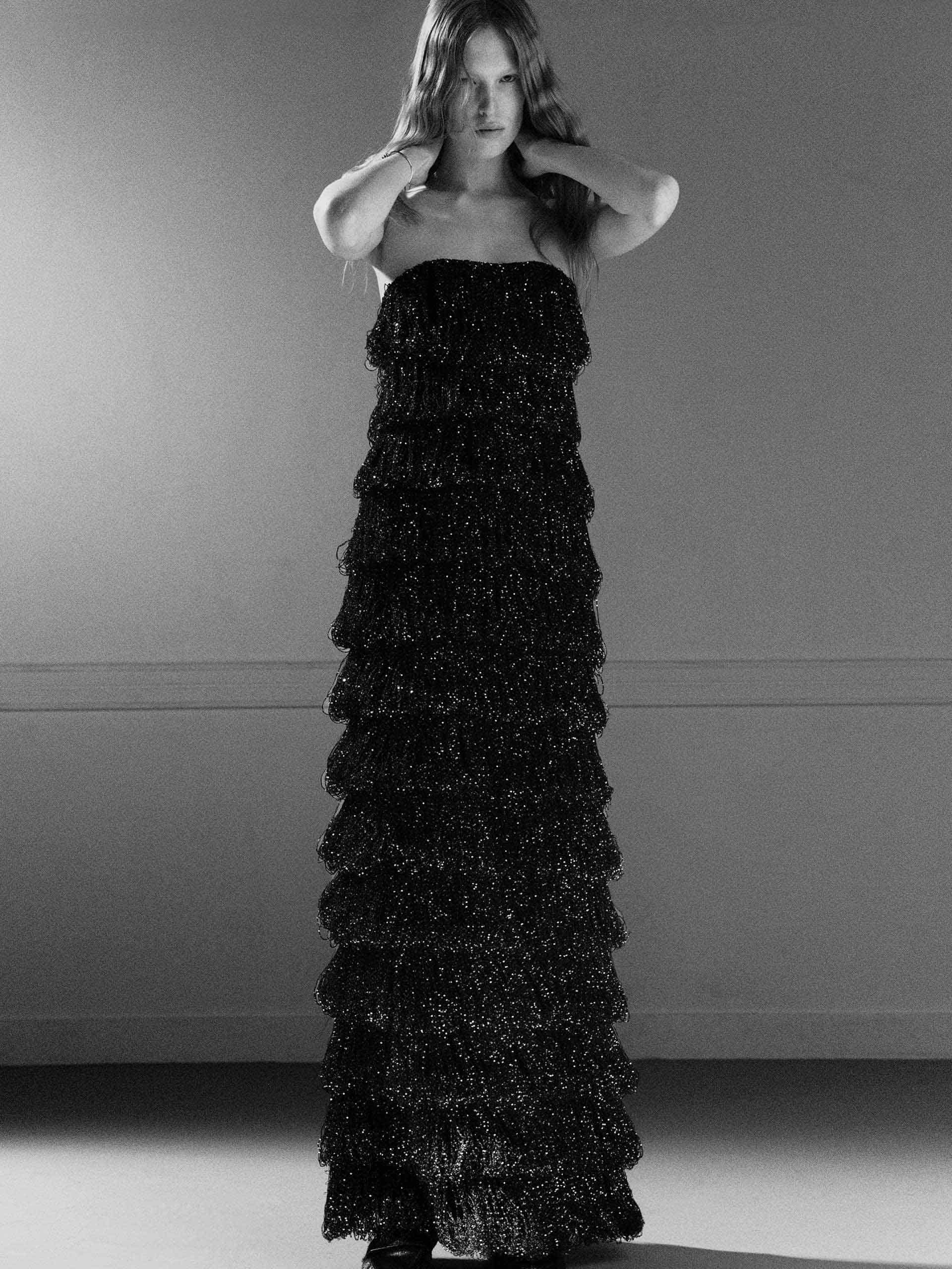 Strapless Sequin Tiered Dress - Image 2