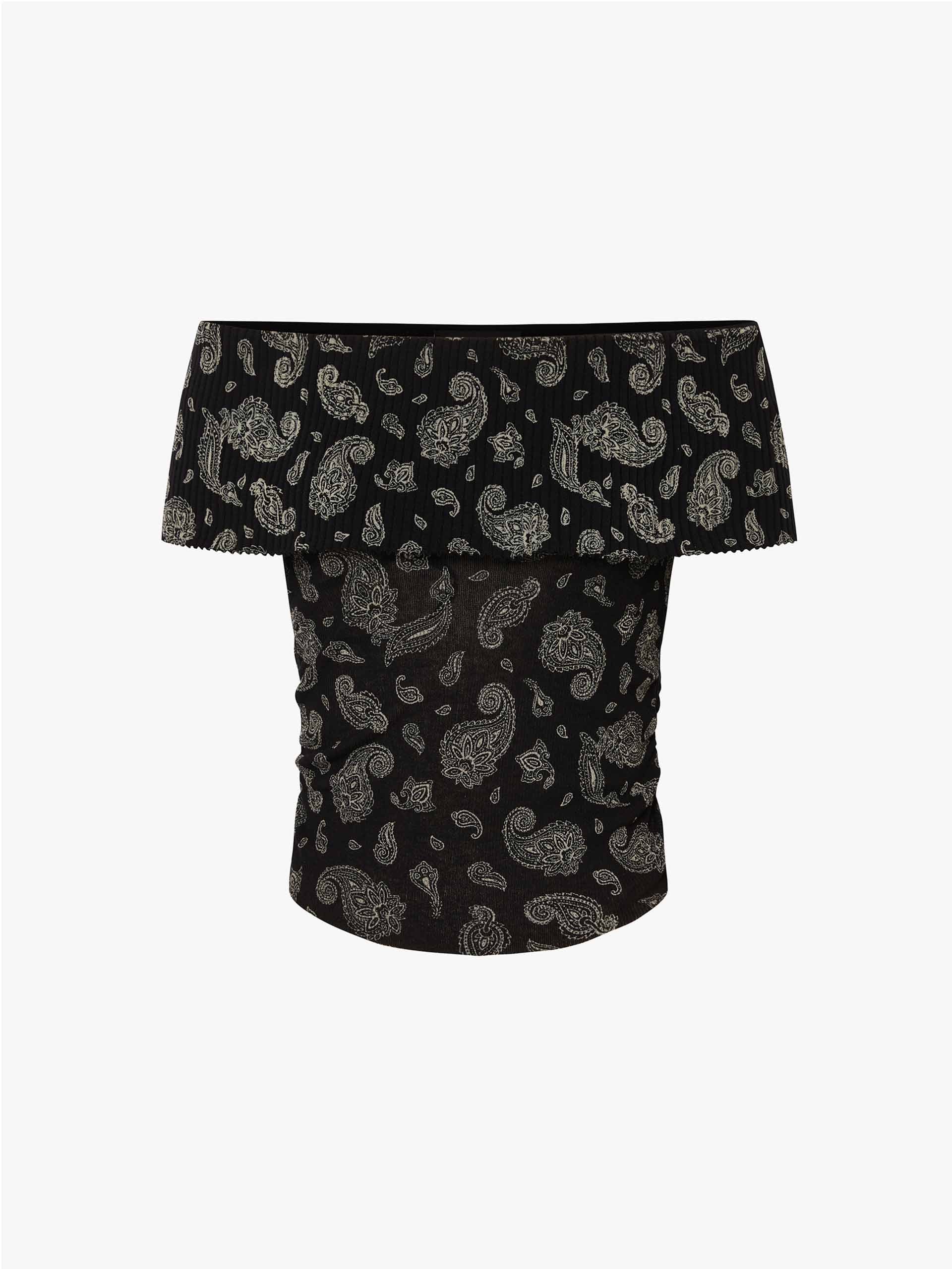 Stretchy Paisley Print Top - Image 12