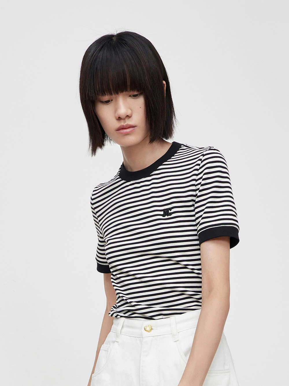 Striped Crewneck Cotton T-Shirt - Image 3