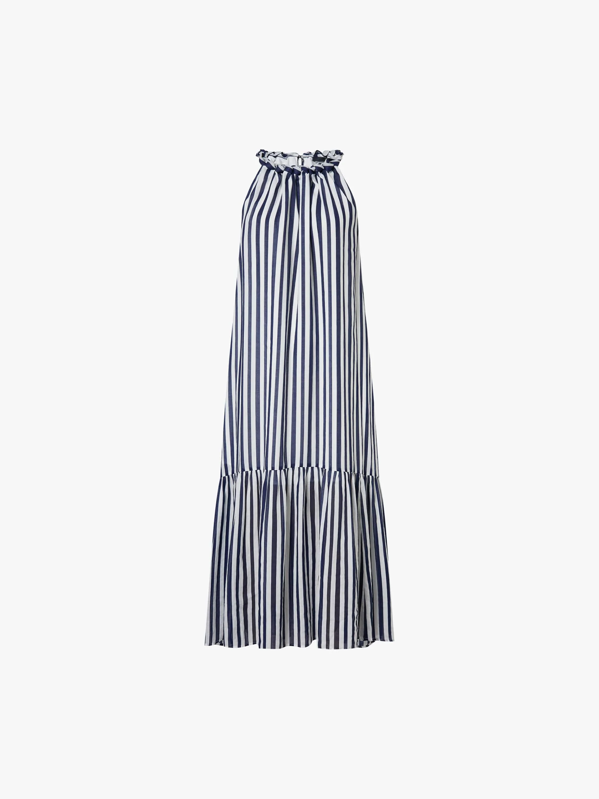 Striped Halter Neck Maxi Dress - Image 5