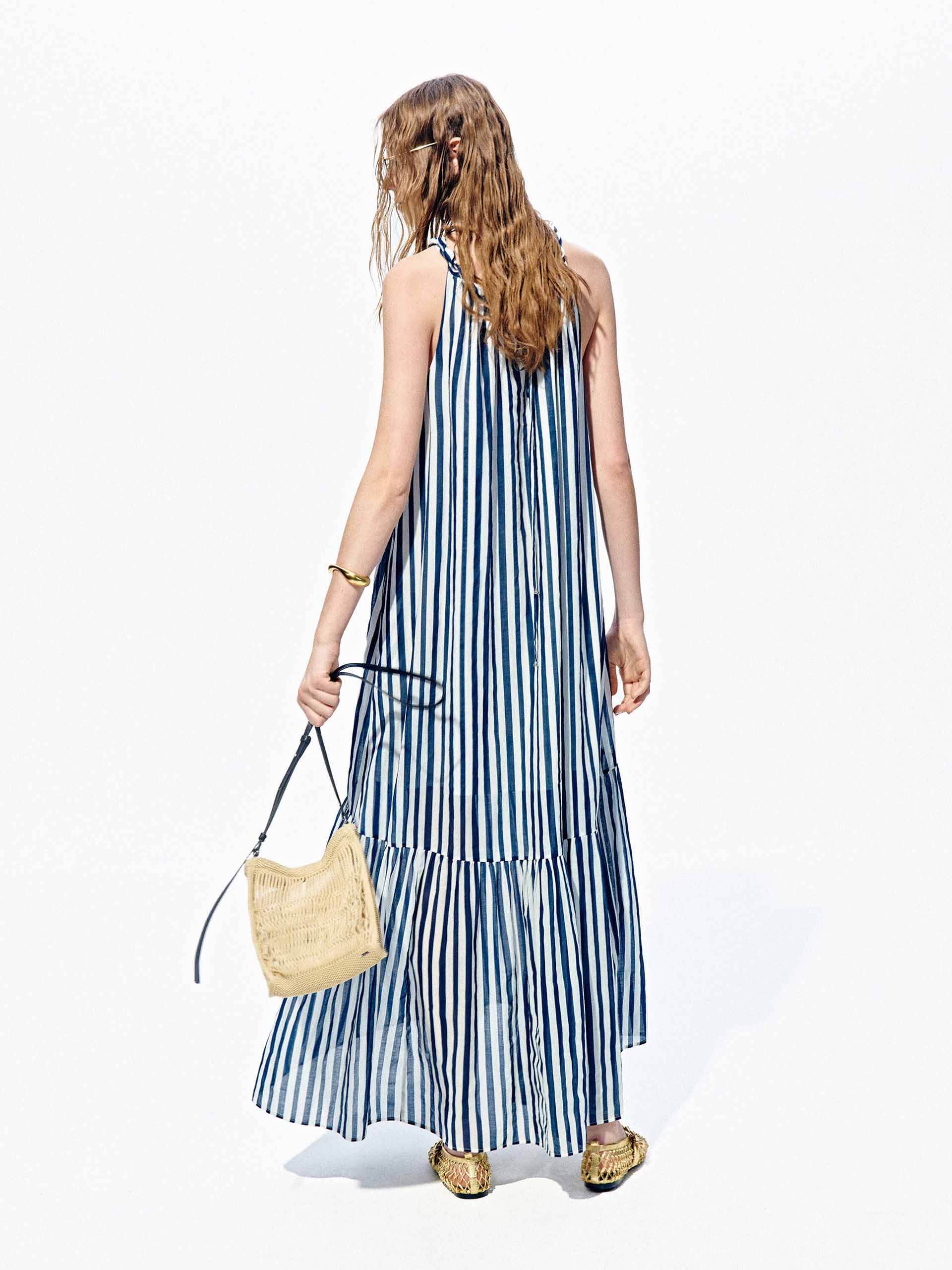 Striped Halter Neck Maxi Dress - Image 7