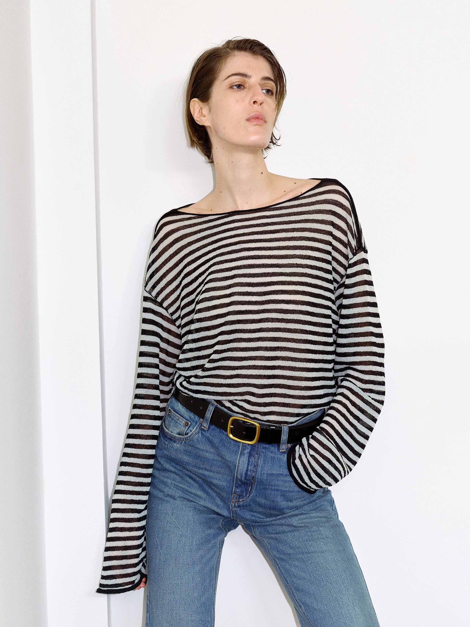 Striped Lightweight Knit Sweater