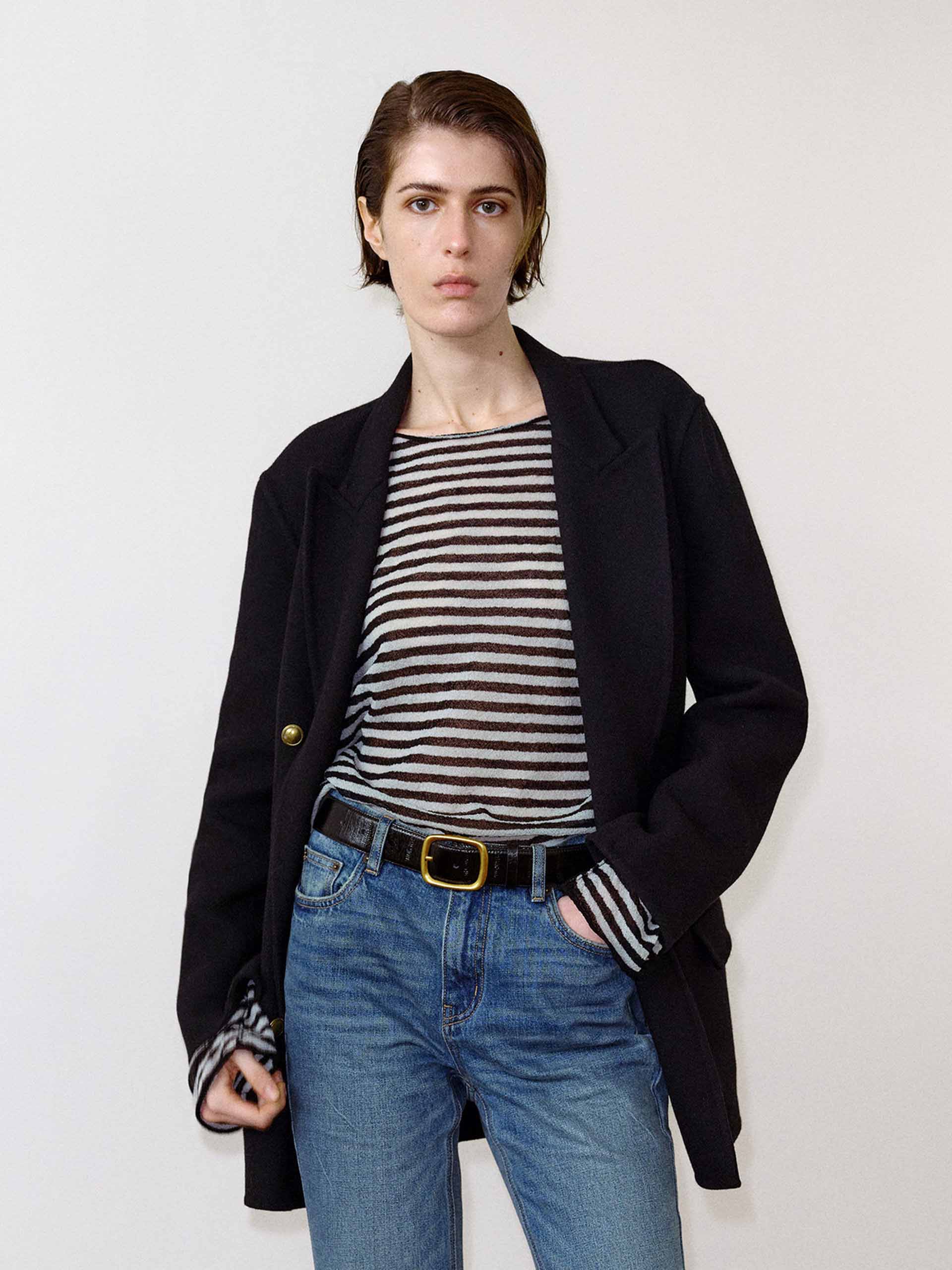 Striped Lightweight Knit Sweater - Image 6