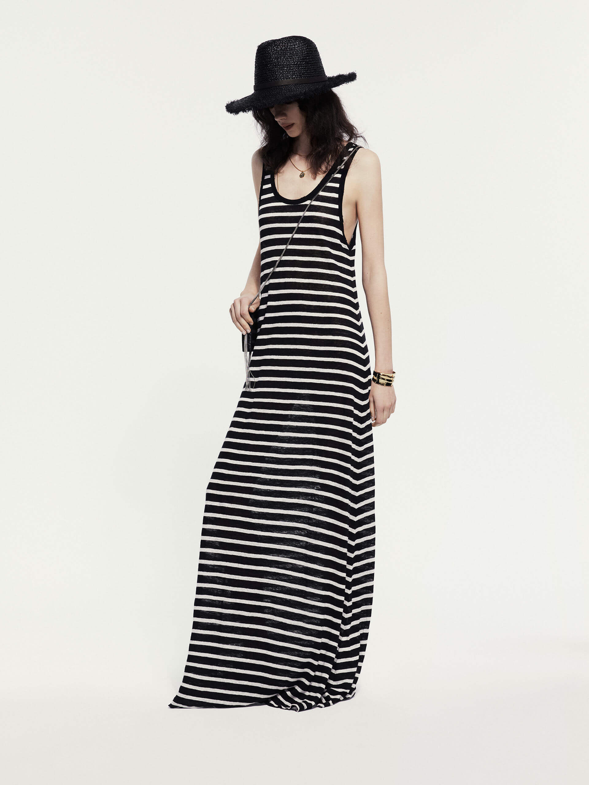 Striped Linen Tank Dress - Image 9