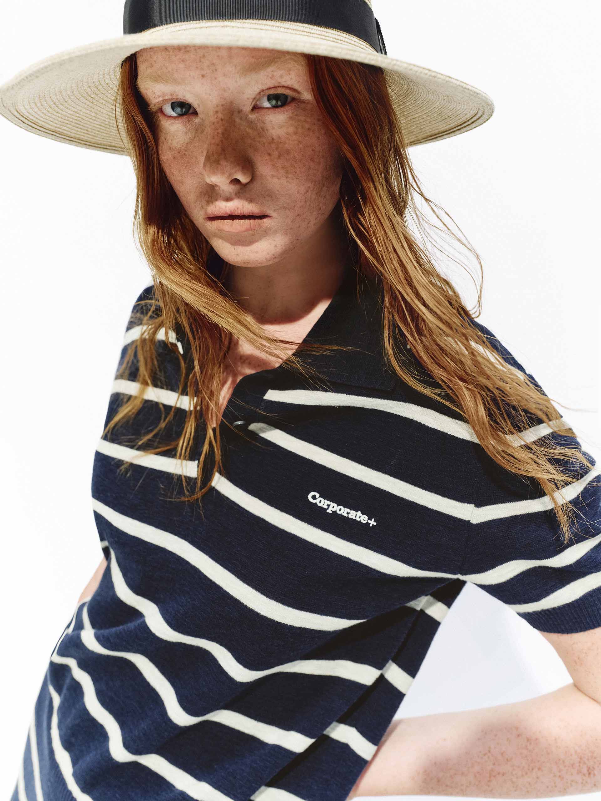 Striped Polo Knit Dress - Image 6
