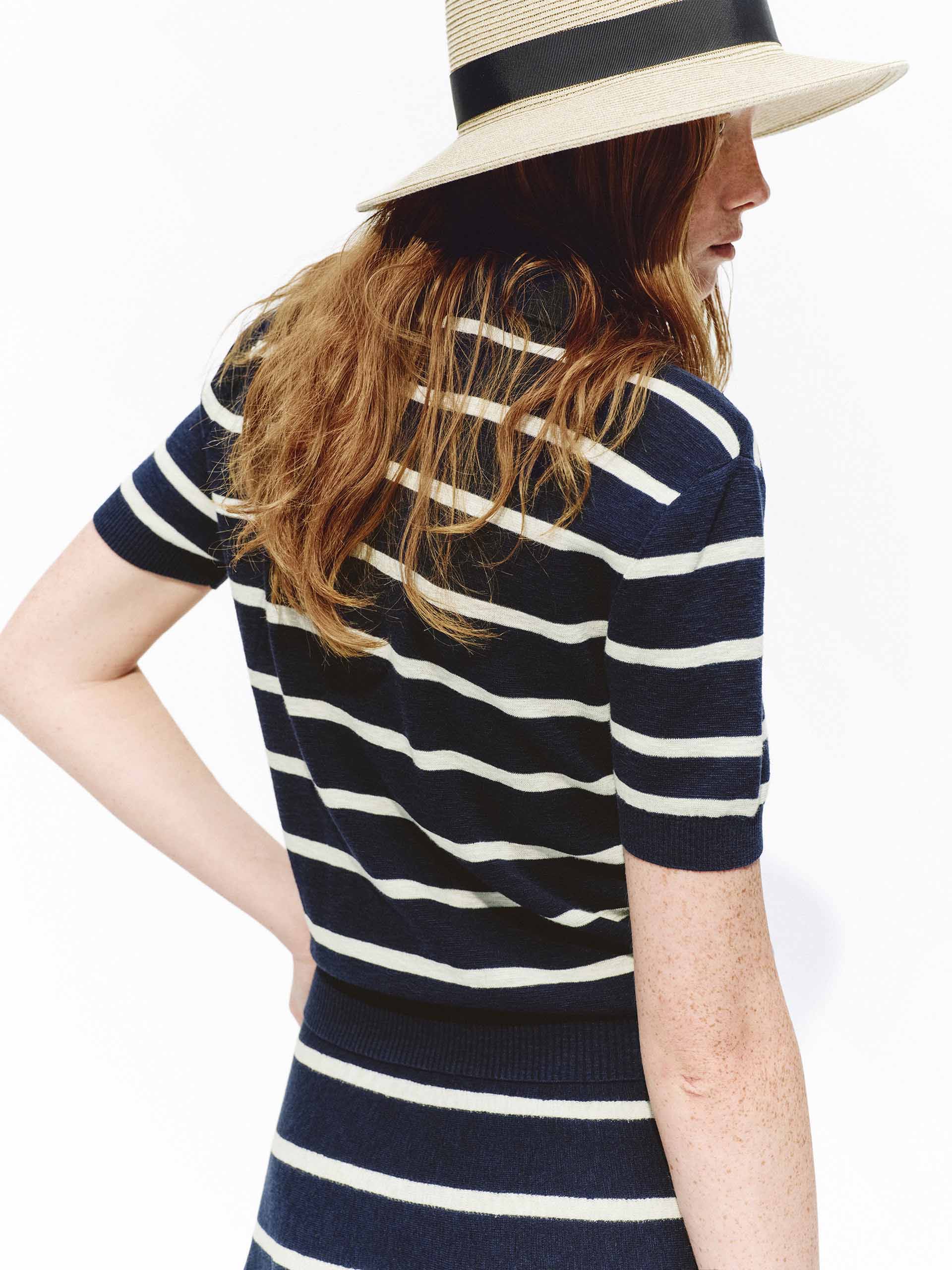 Striped Polo Knit Dress - Image 7