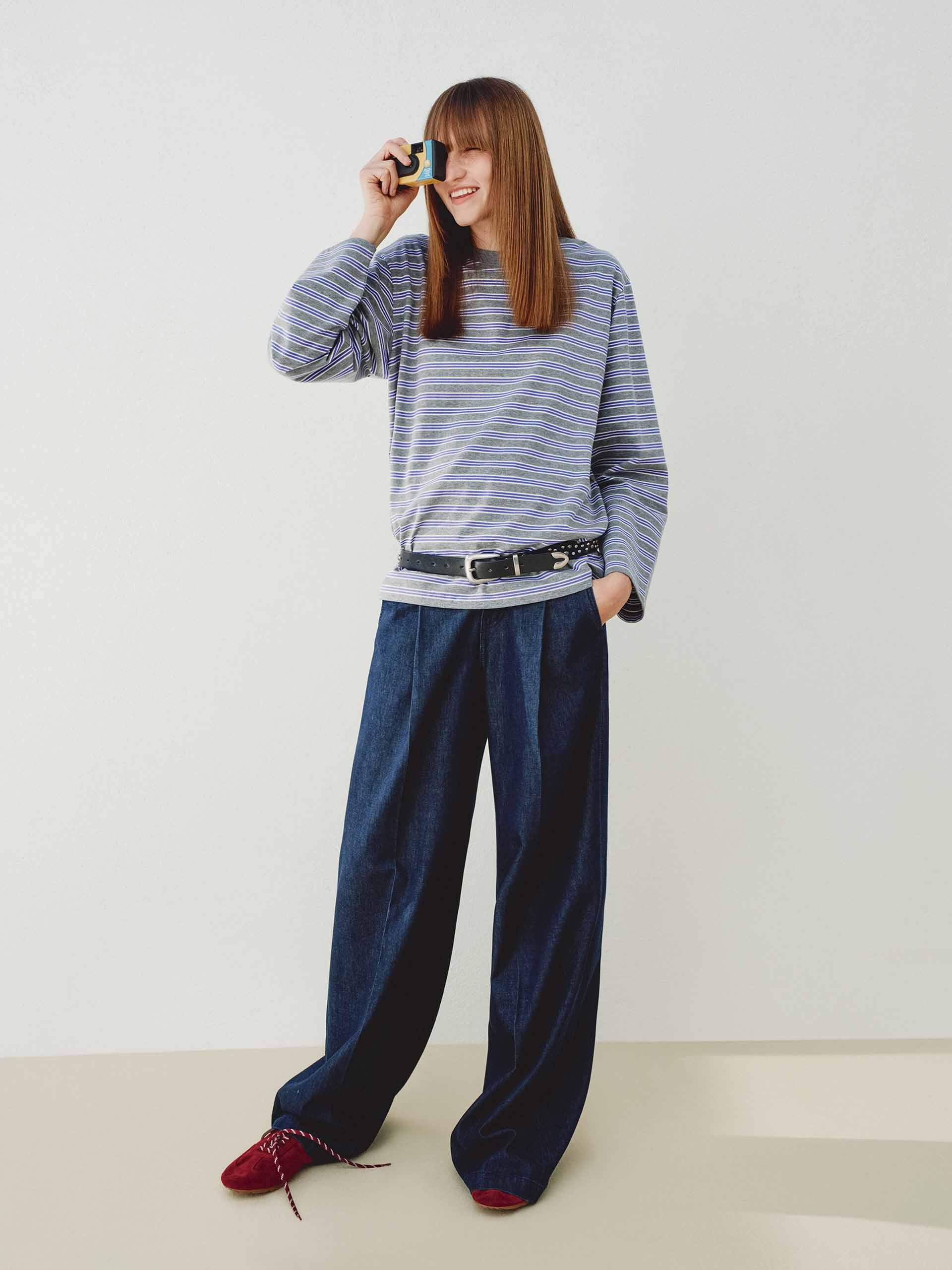 Striped Round Neck T-Shirt - Image 2