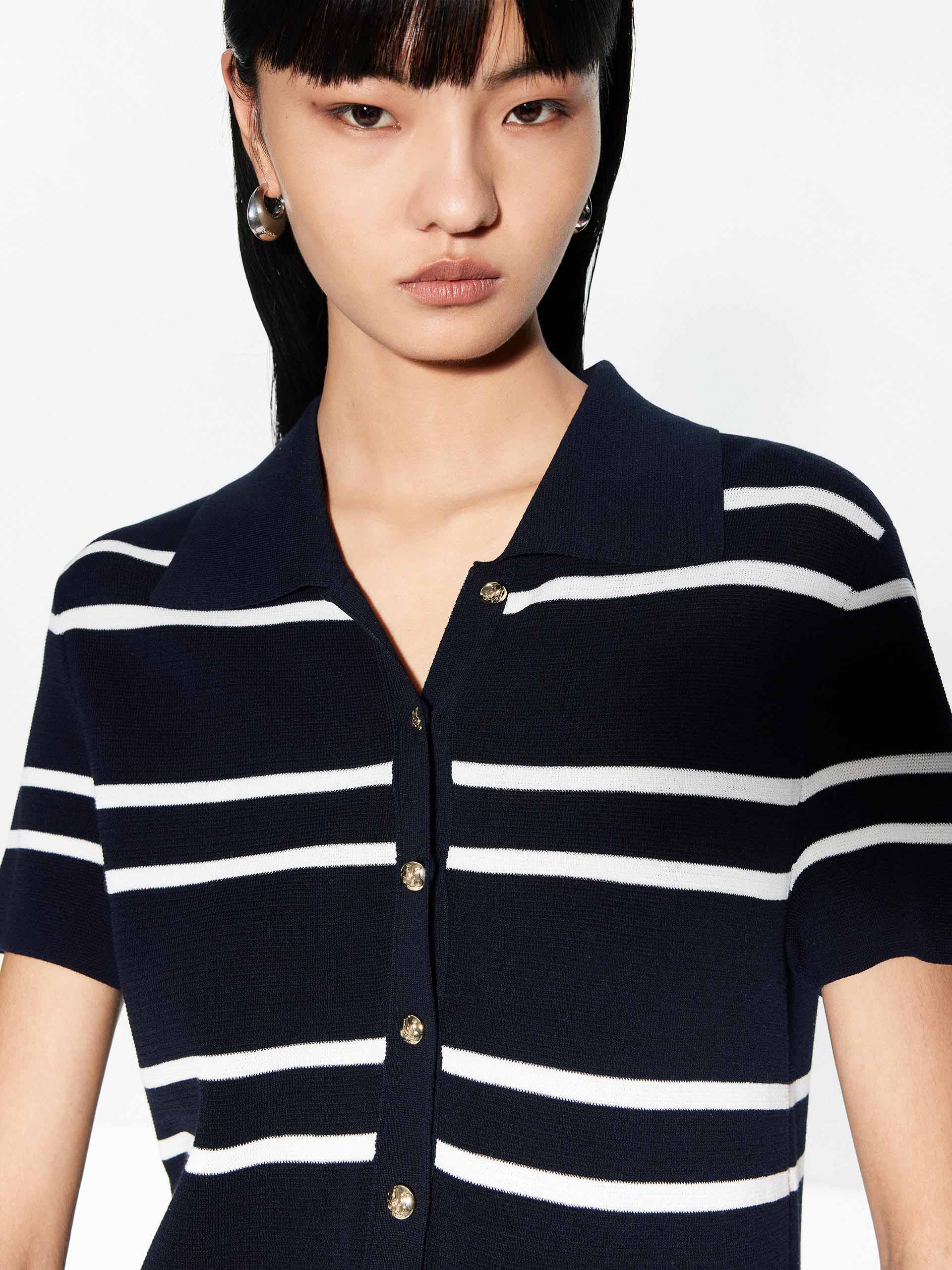 Striped Short Sleeves Dress - Image 8