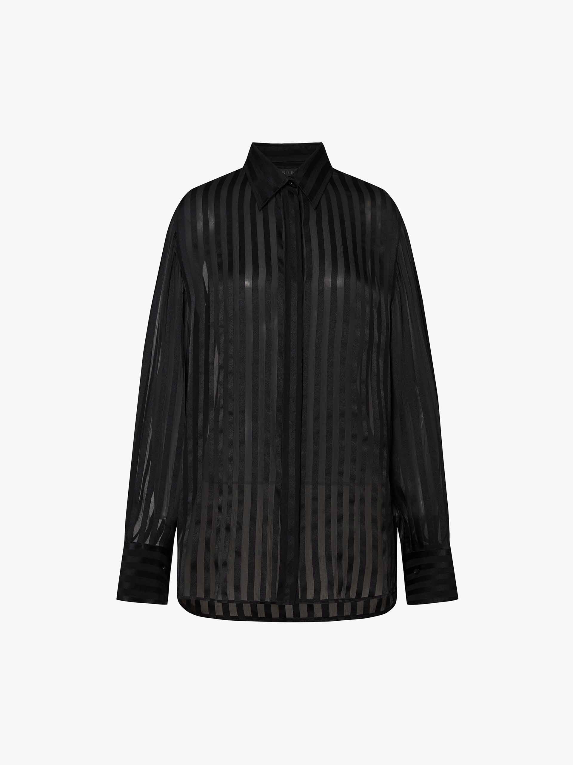 Striped Pattern Silk Shirt - Image 6