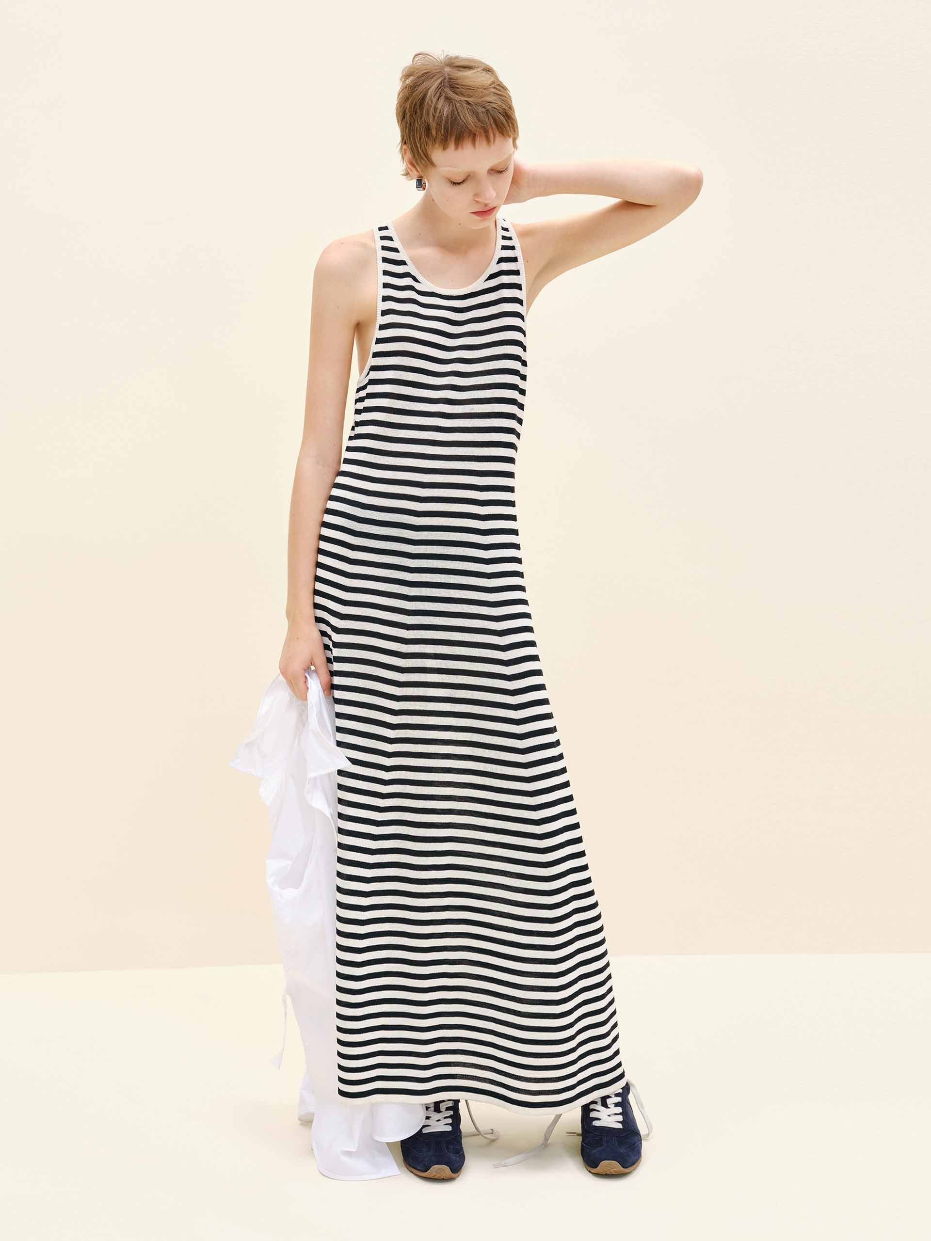 Striped Sleeveless Maxi Dress - Image 2