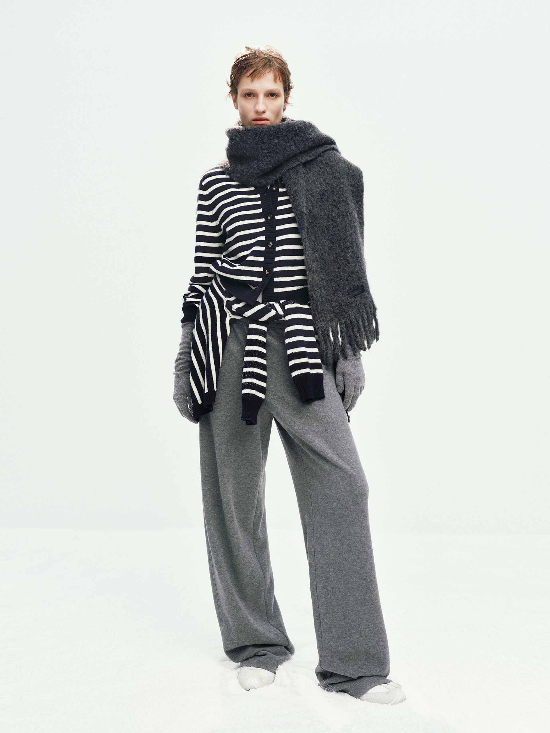 Wool Striped Knit Cardigan - Image 2