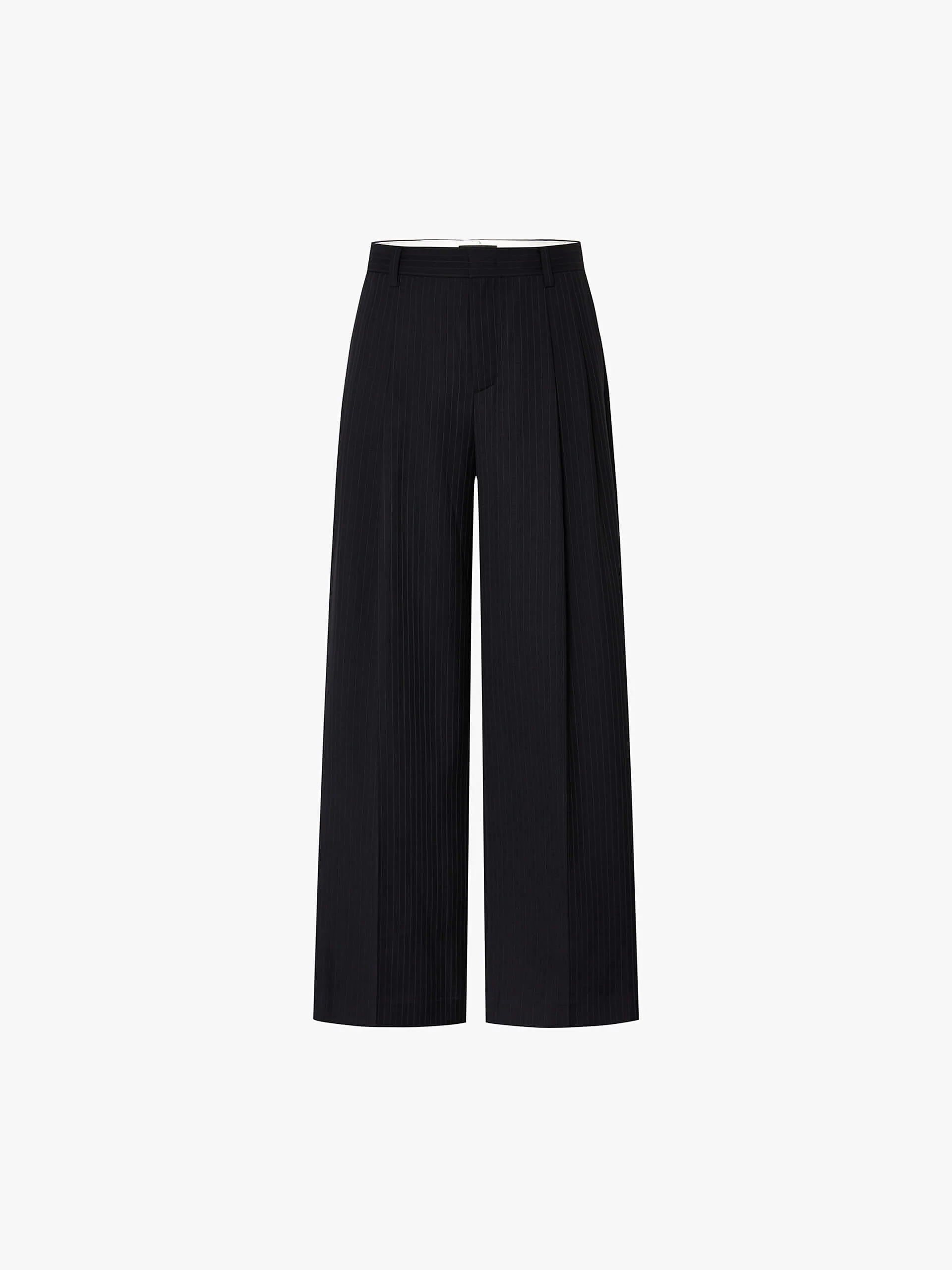 Pinstriped Wool Blend Pants - Image 5