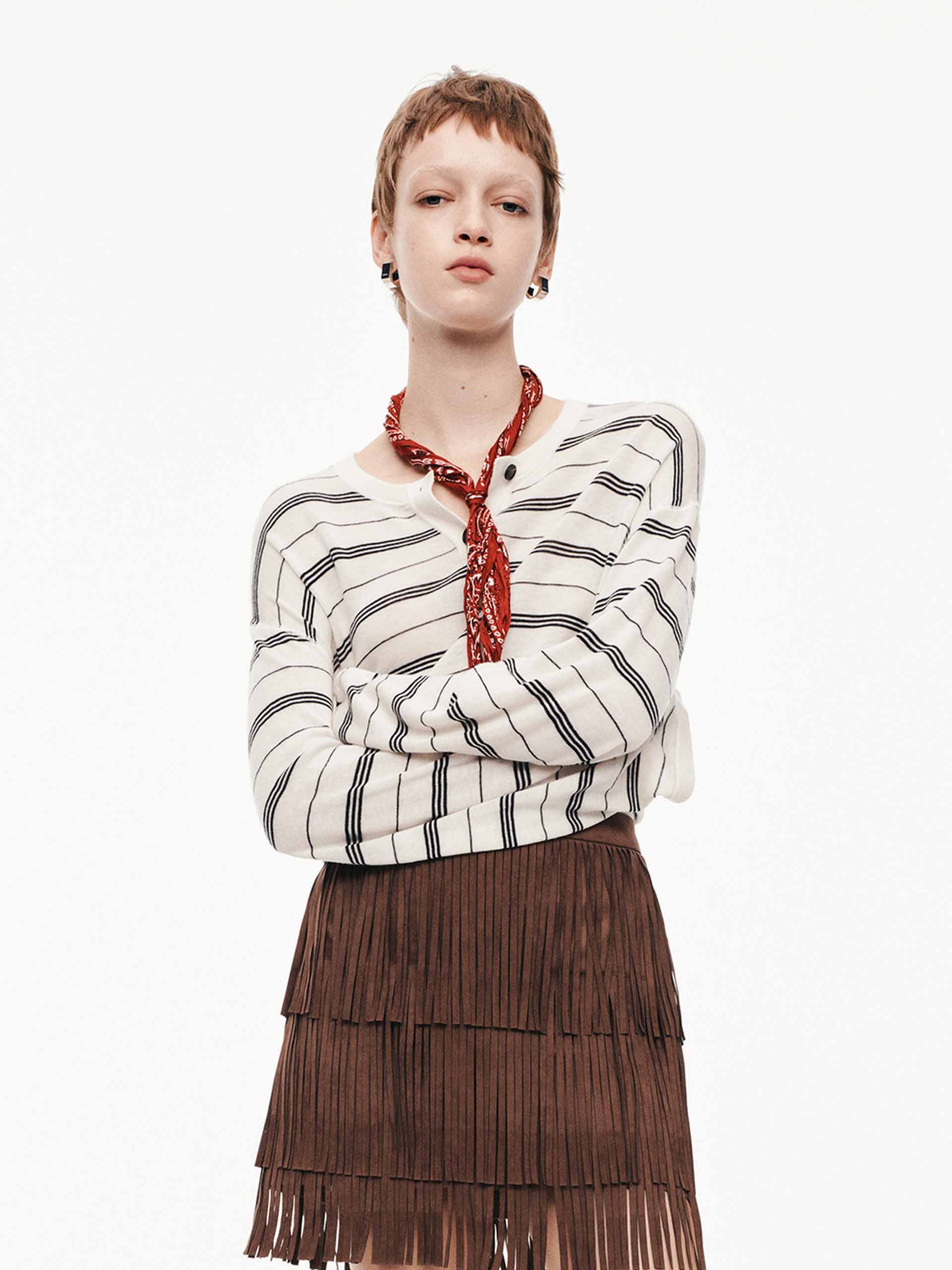 Striped Wool Knit Sweater