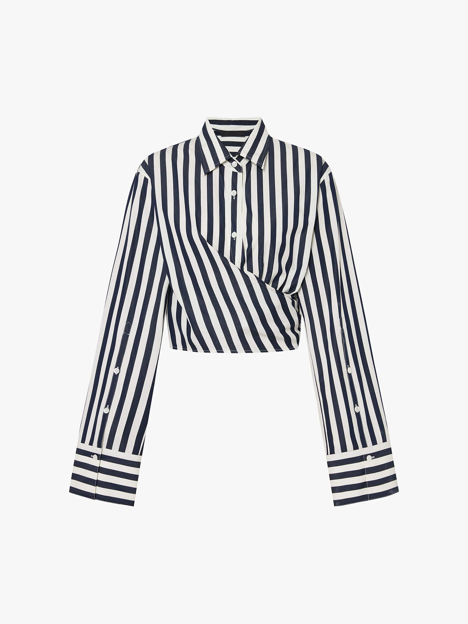 Striped Wrap Cropped Top - Image 5