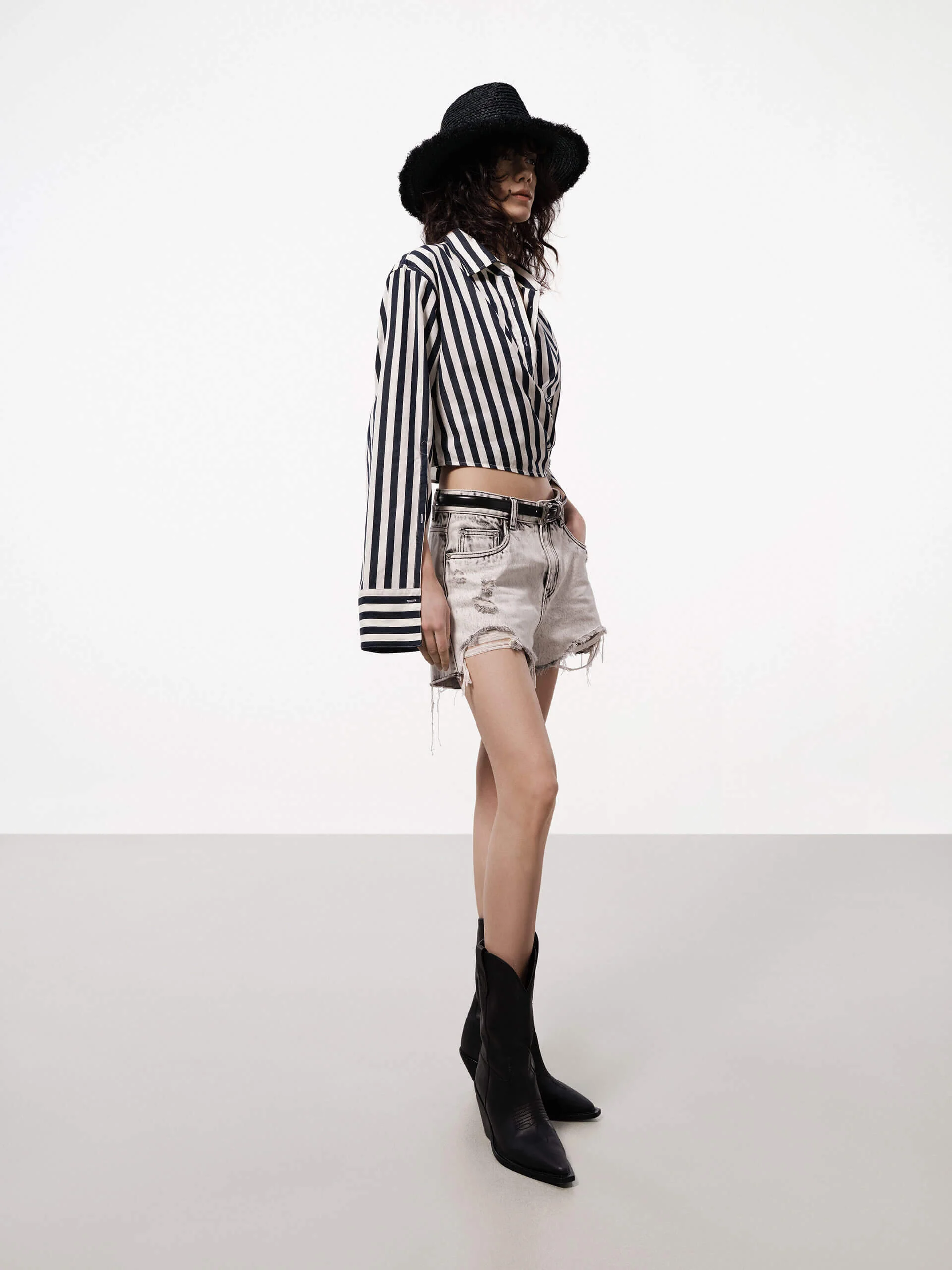 Striped Wrap Cropped Top - Image 8