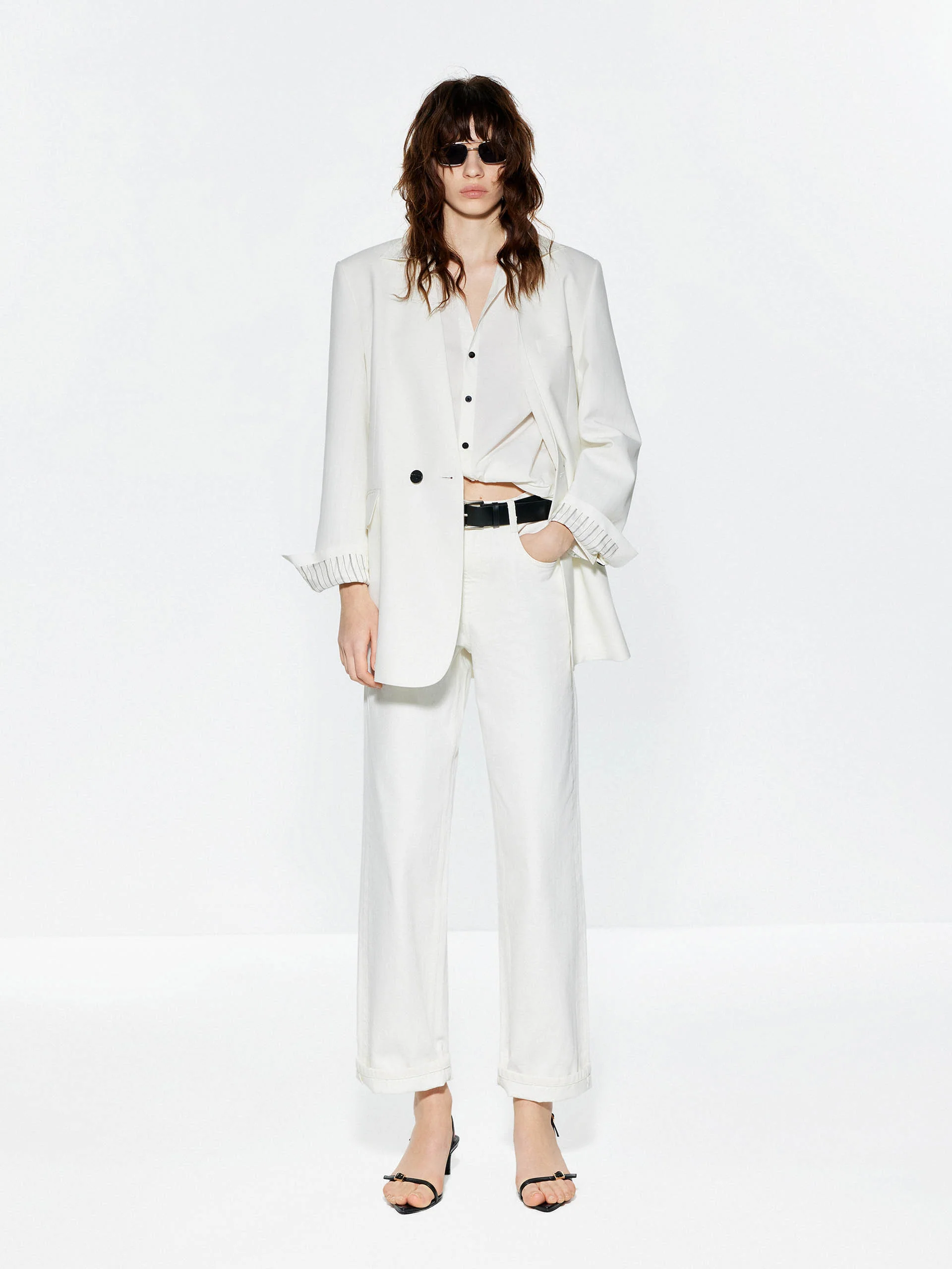 Structured Collarless Blazer - Image 2