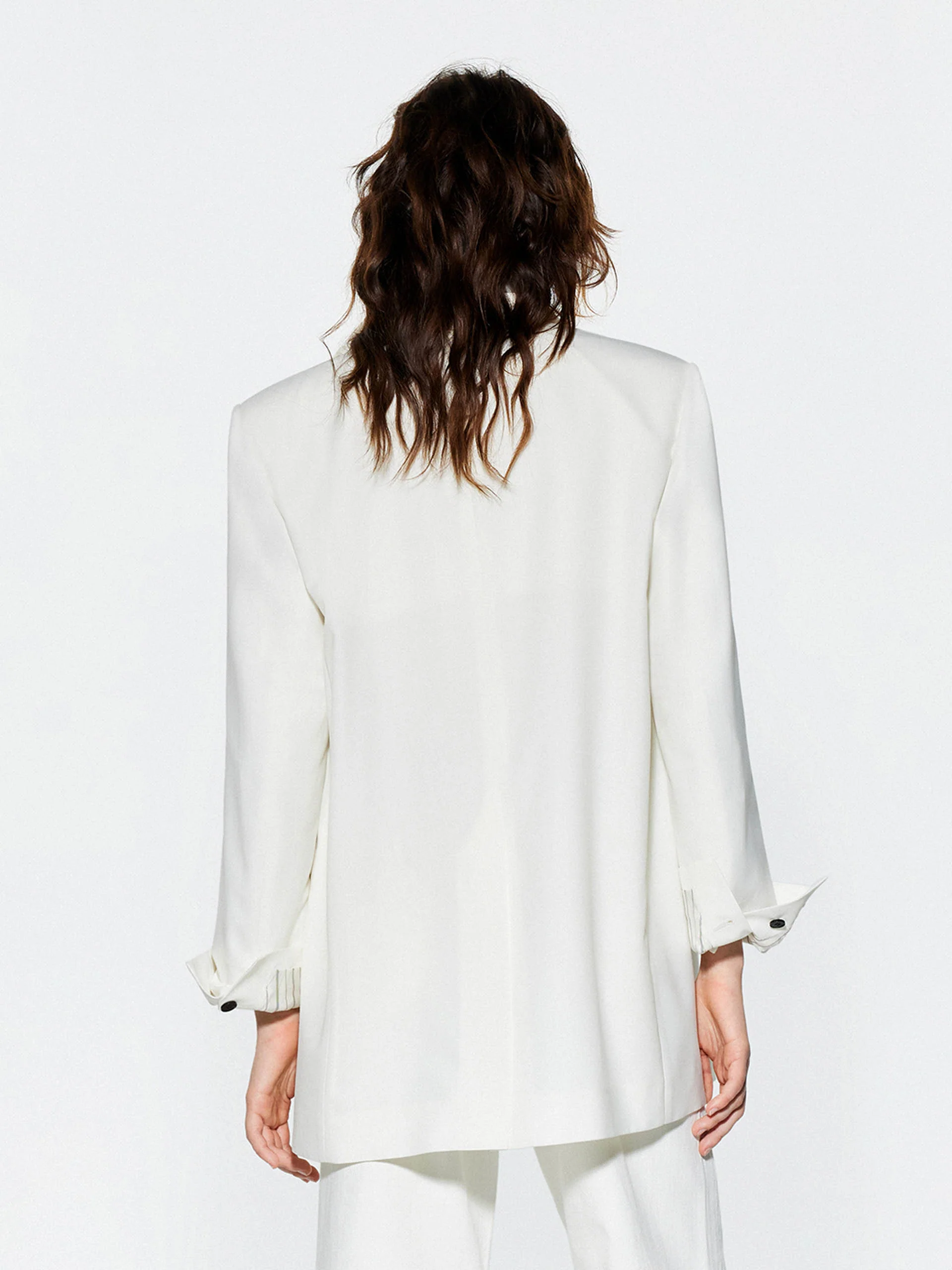 Structured Collarless Blazer - Image 6