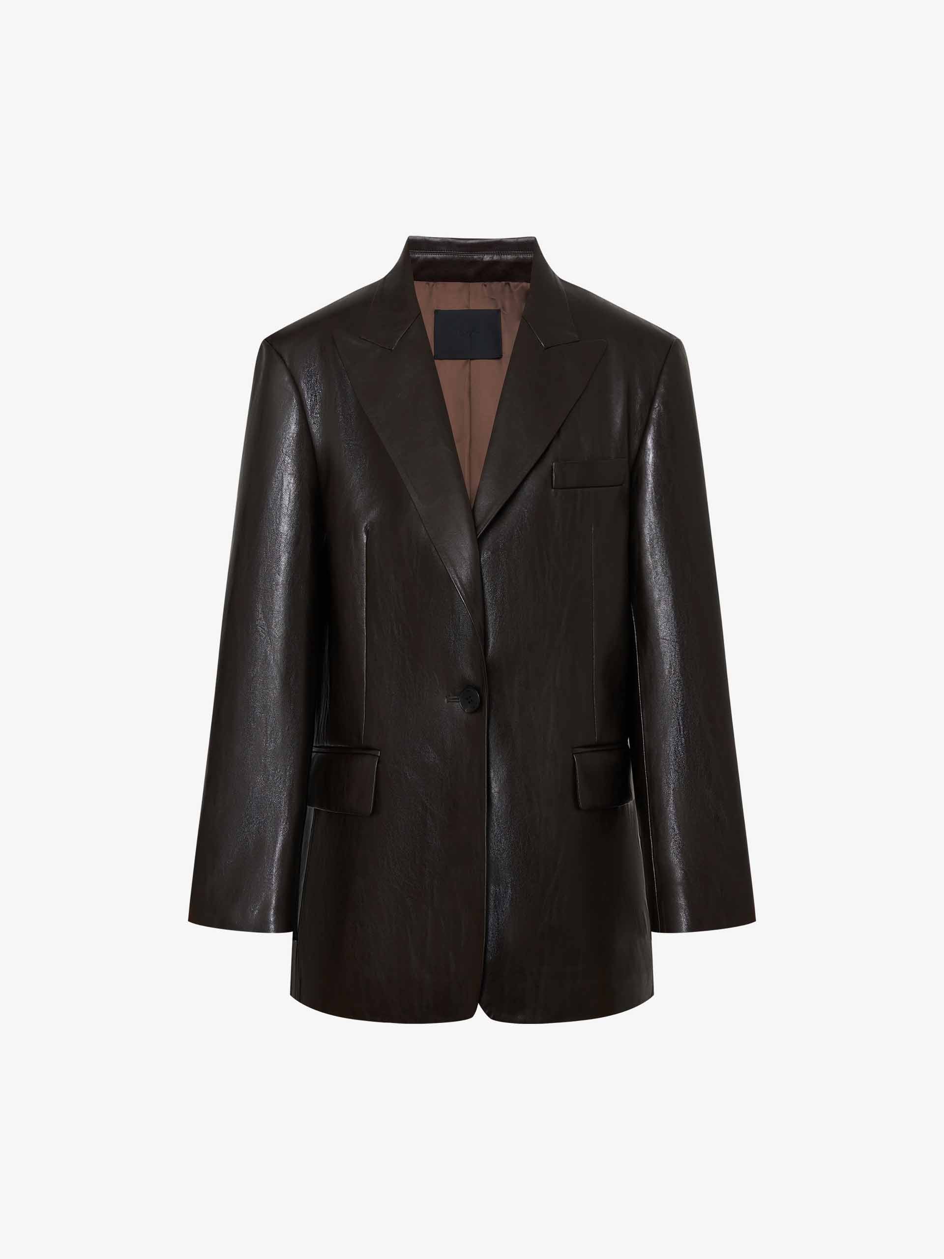 Structured Leather Blazer - Image 5