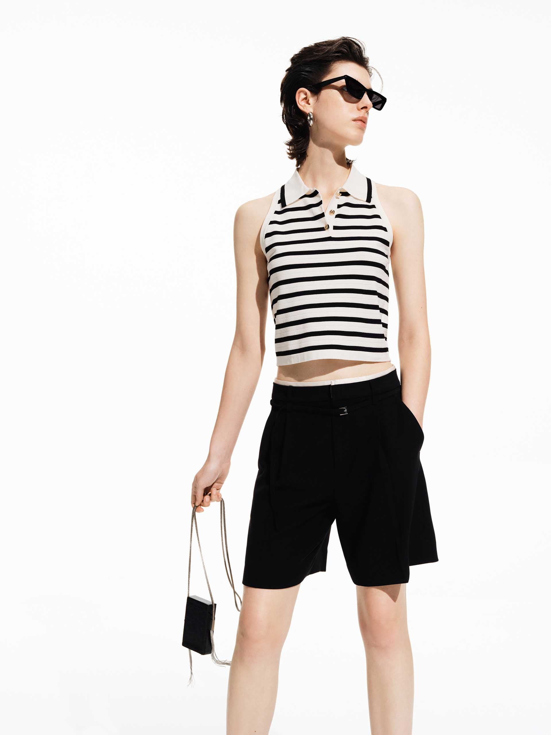 Contrast Detail Suit Shorts - Image 2