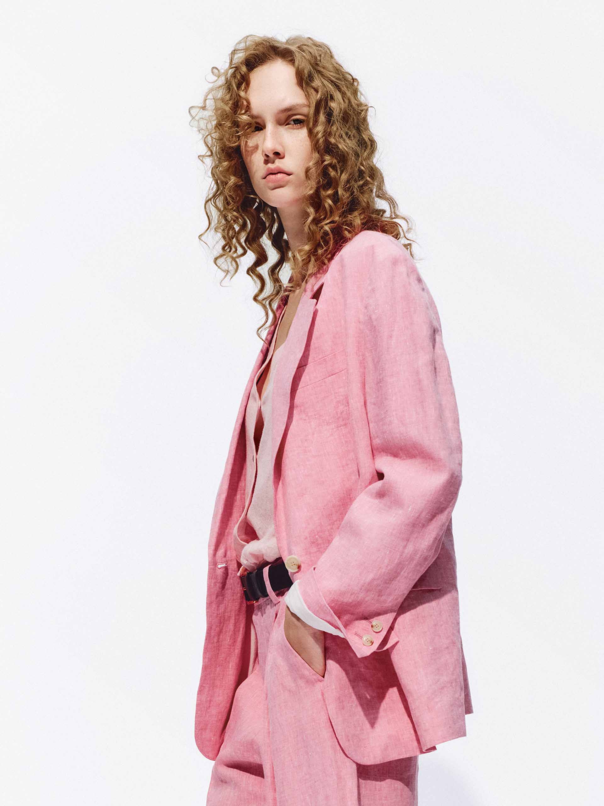 Textured Linen Structured Blazer - Image 6