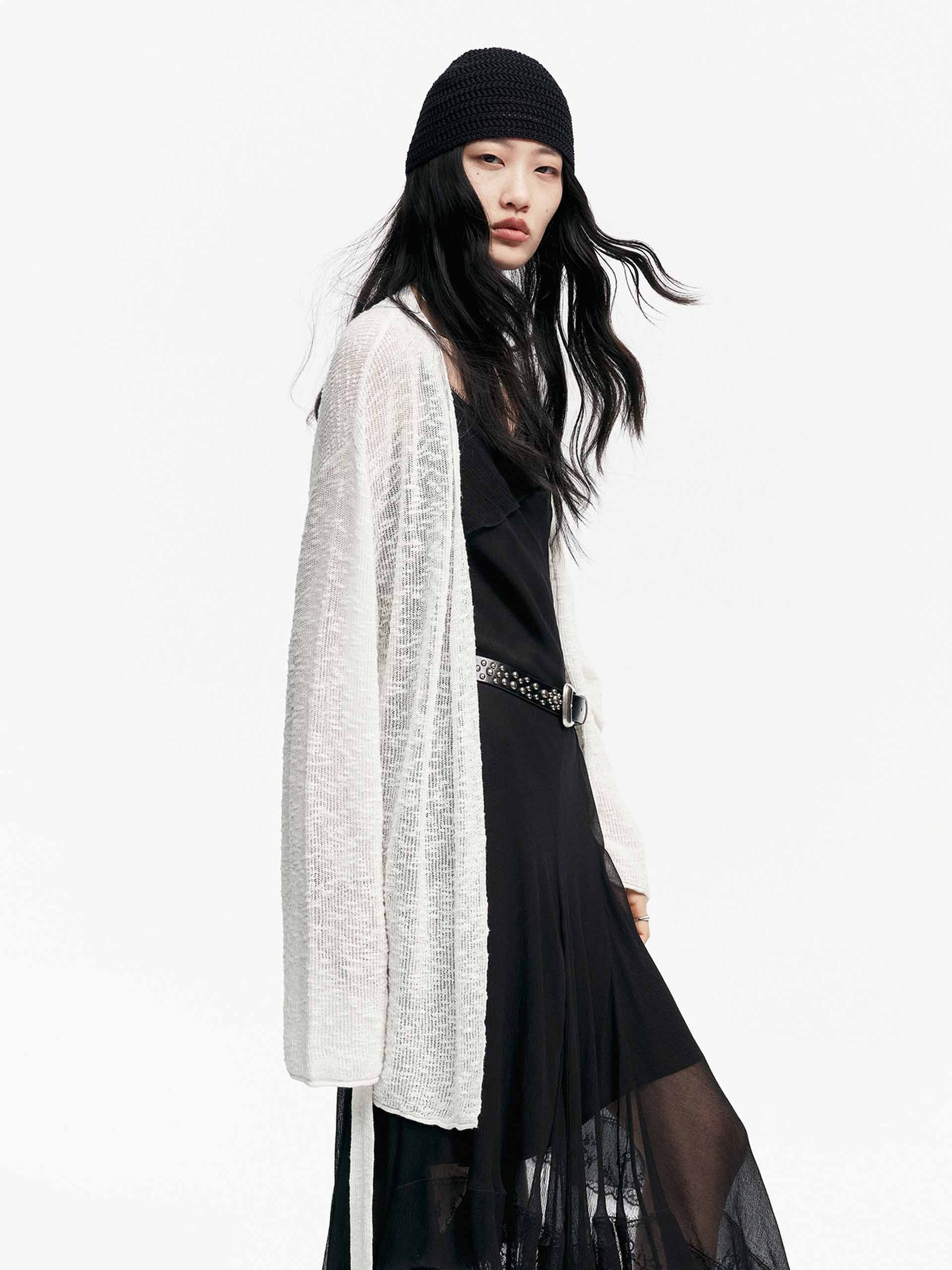 Tie Closure Cotton Cardigan - Image 6