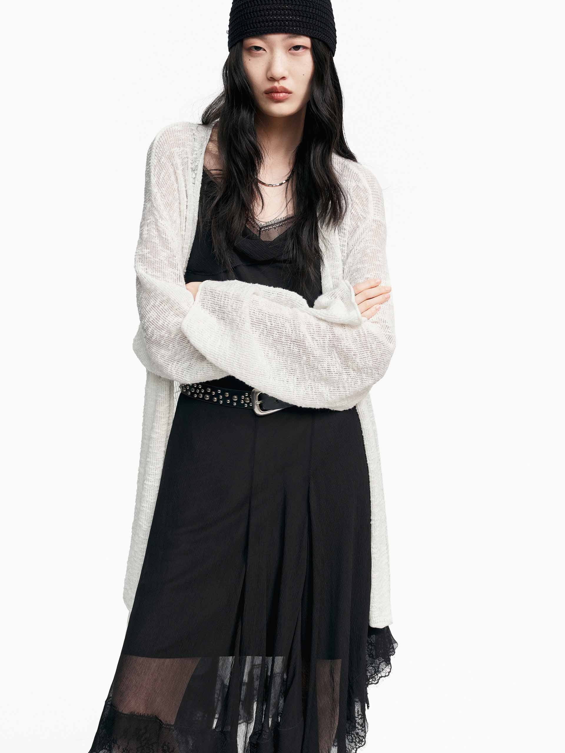Tie Closure Cotton Cardigan - Image 7