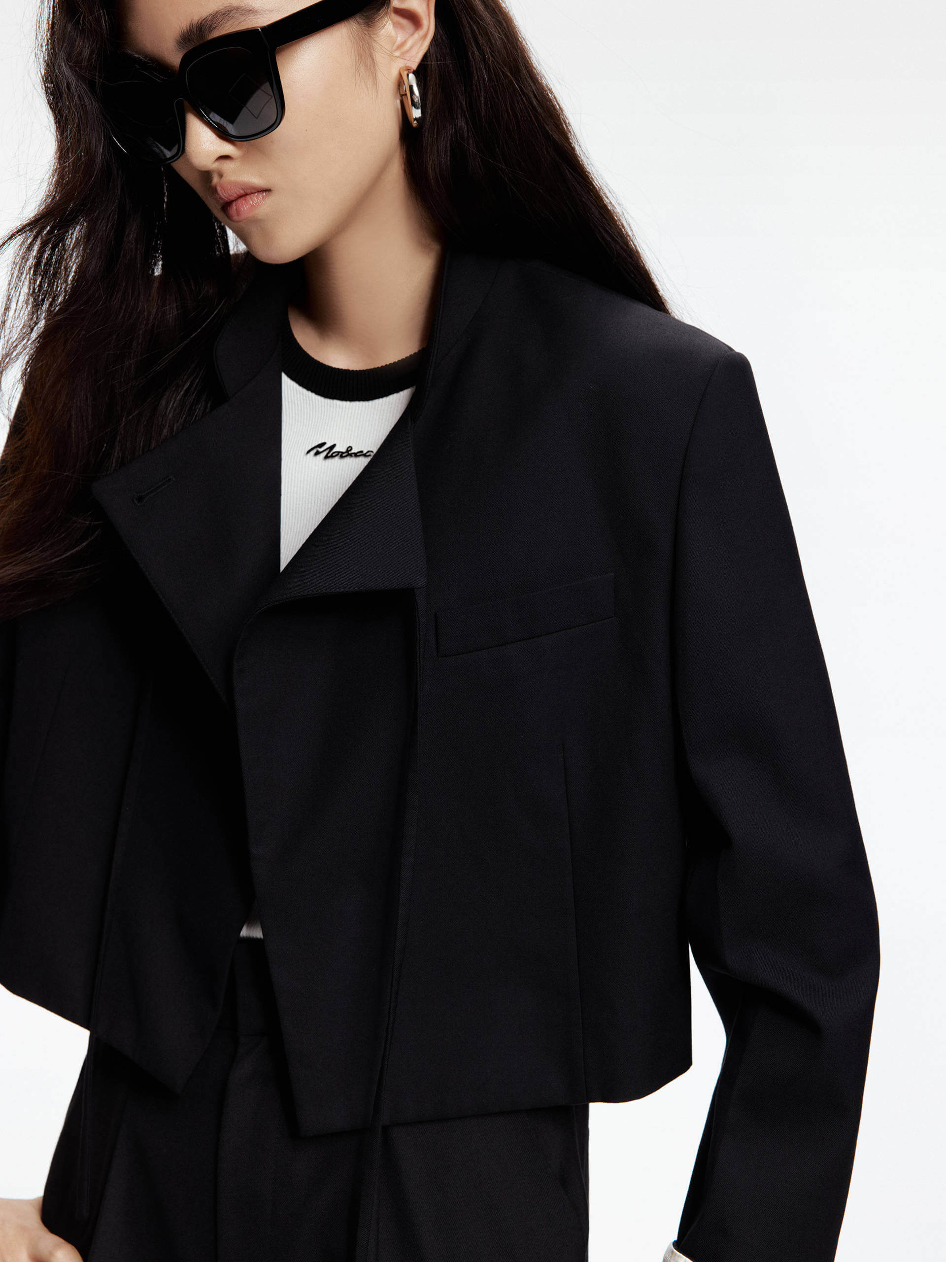 Tie Detail Cropped Jacket - Image 10