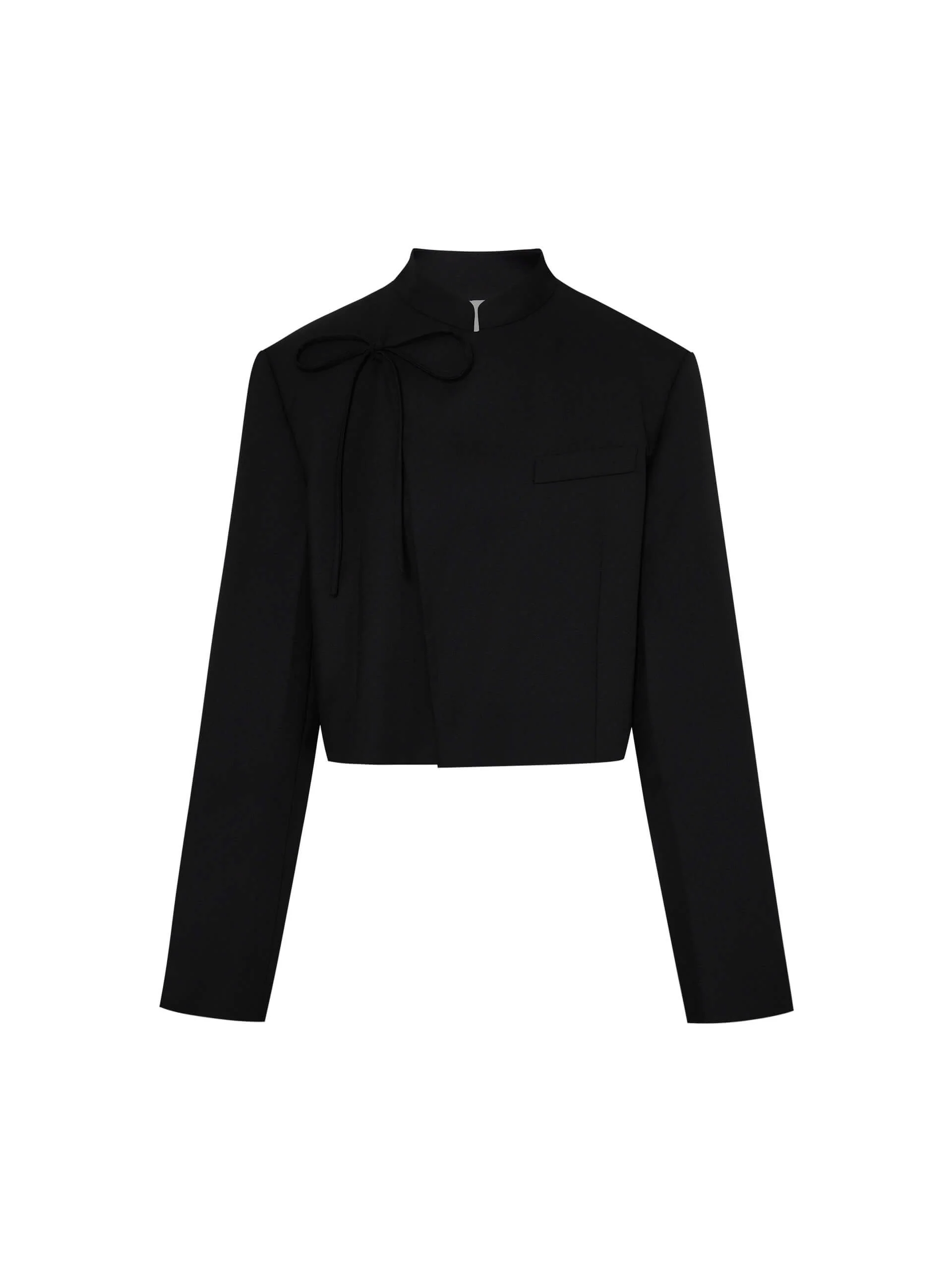 Tie Detail Cropped Jacket - Image 13