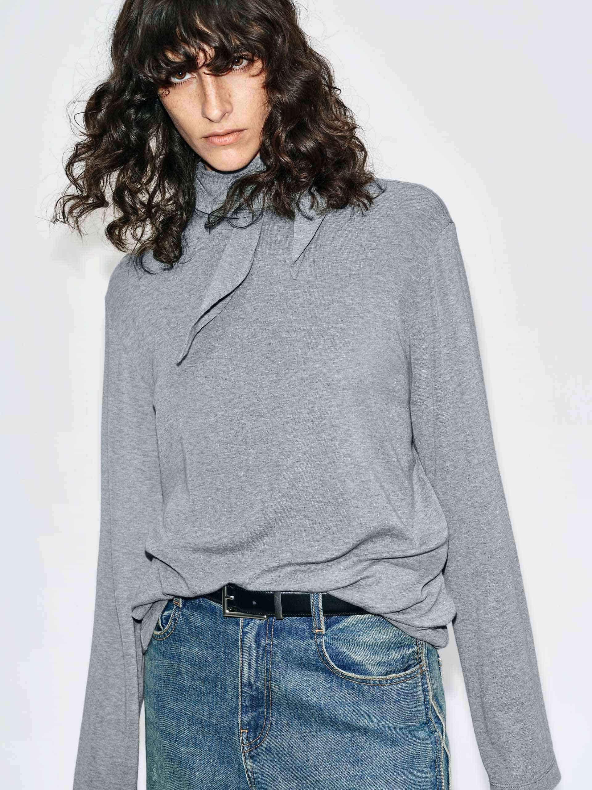 Tie Detail Turtleneck Blouse - Image 13