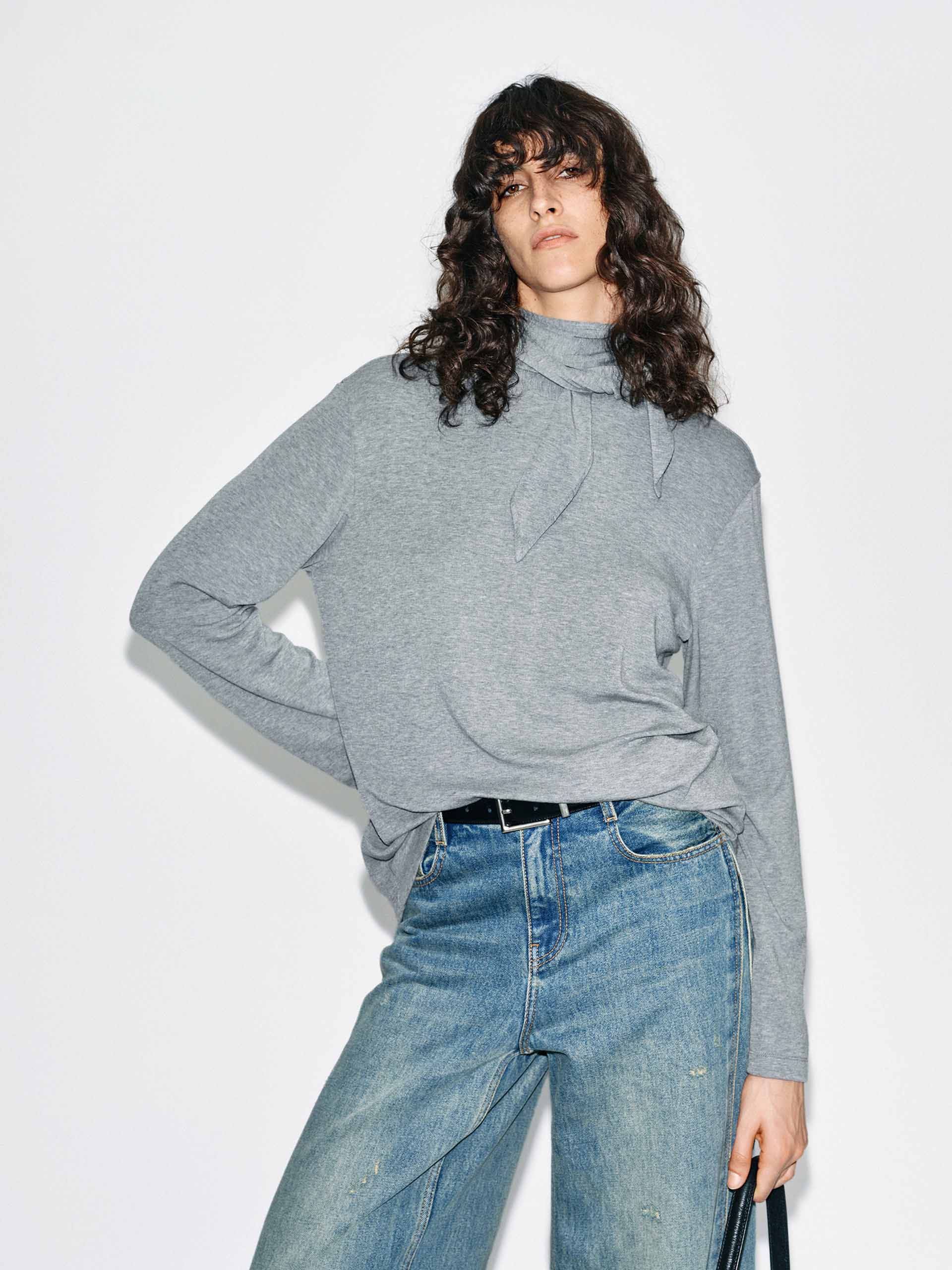 Tie Detail Turtleneck Blouse - Image 7