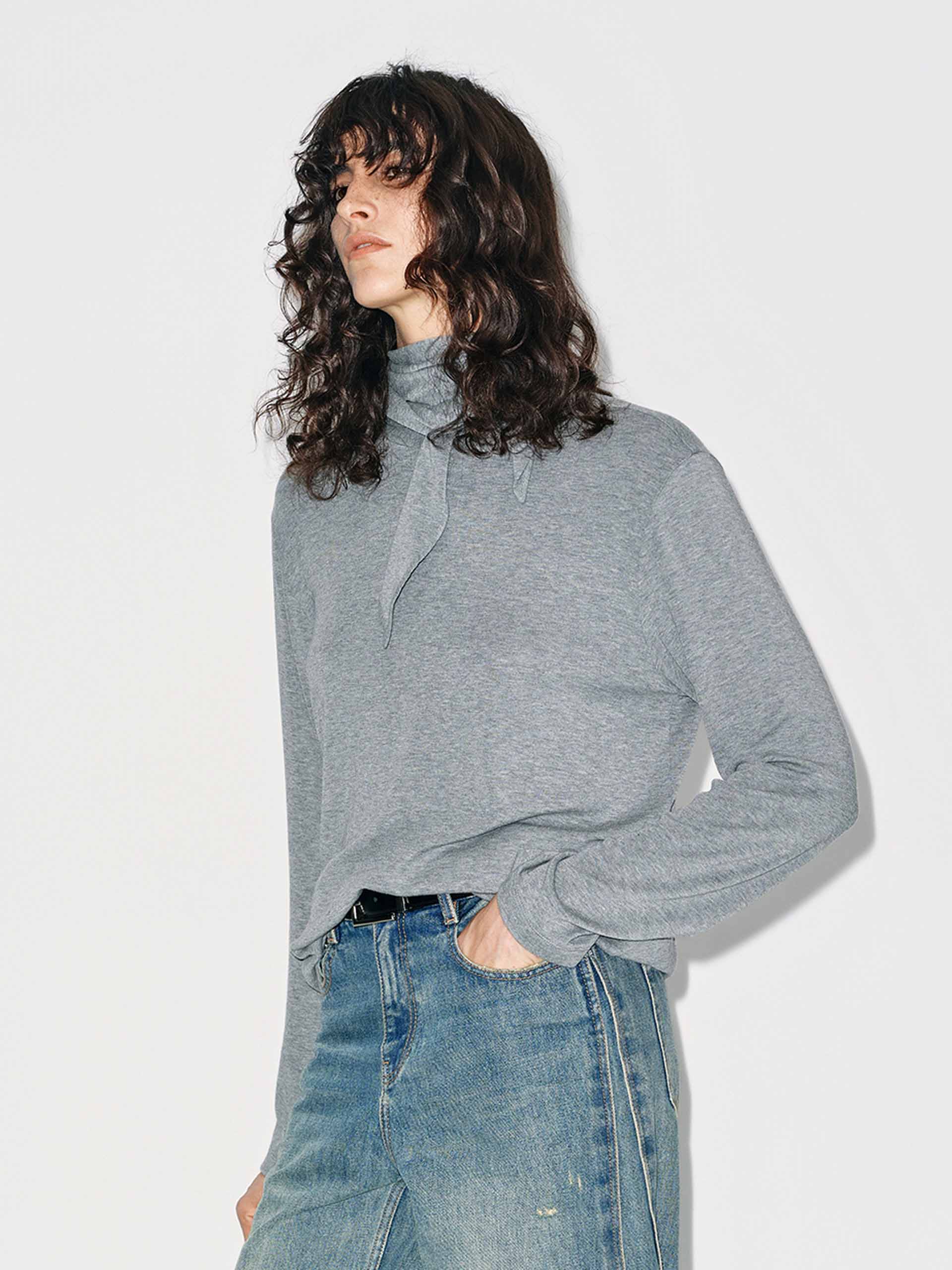 Tie Detail Turtleneck Blouse - Image 9